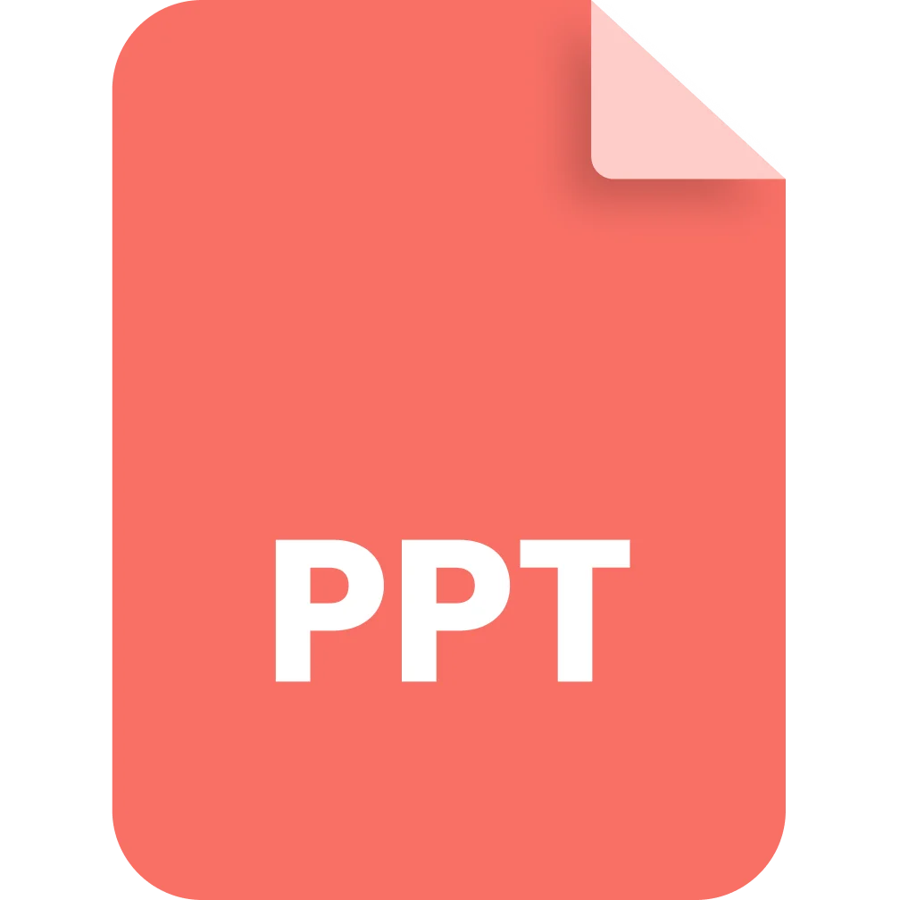 Coral PPT File Icon with Folded Corner Free PNG