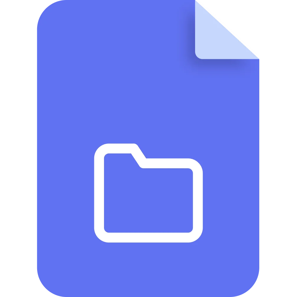 Blue Folder File Icon with Folded Corner - Free PNG