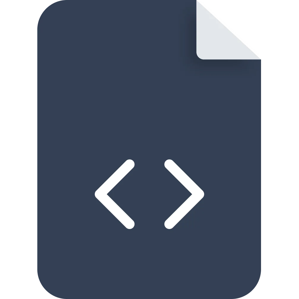 Code Document Icon with Folded Corner Free PNG