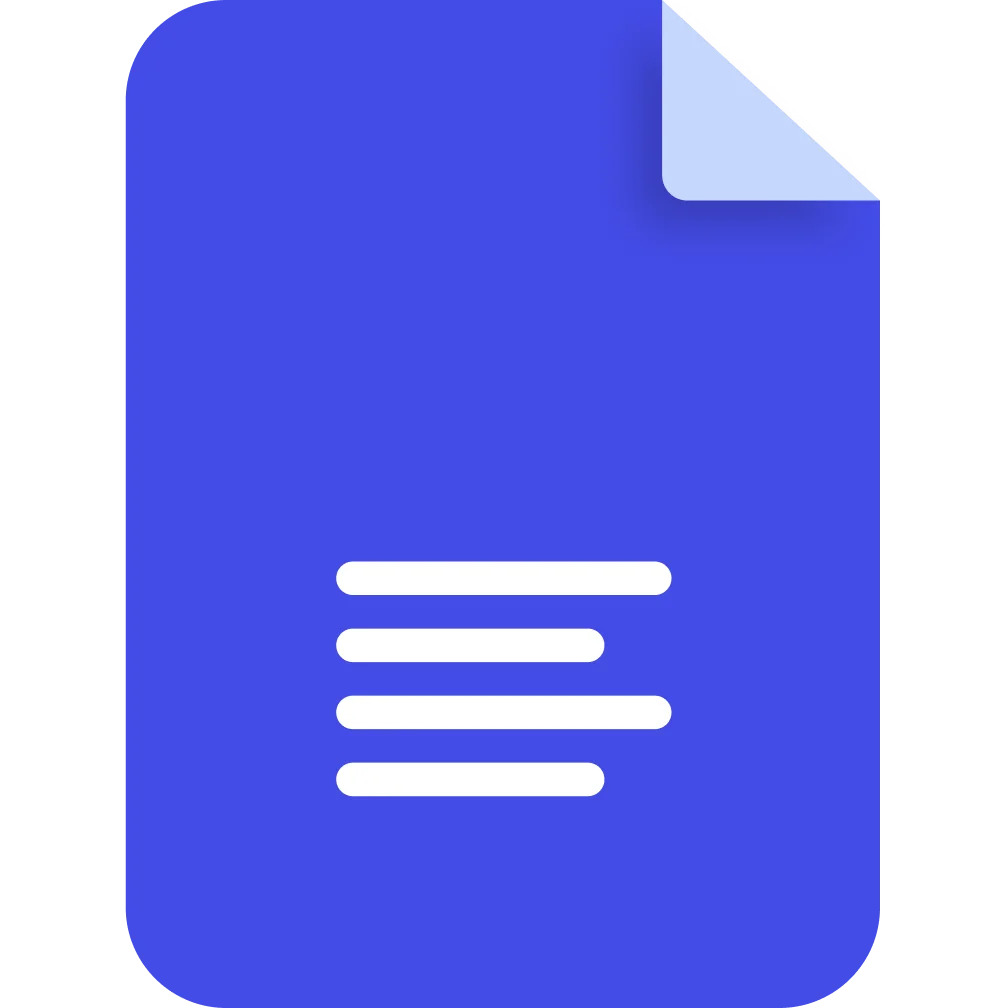 Blue Document File Icon with Folded Corner Free PNG