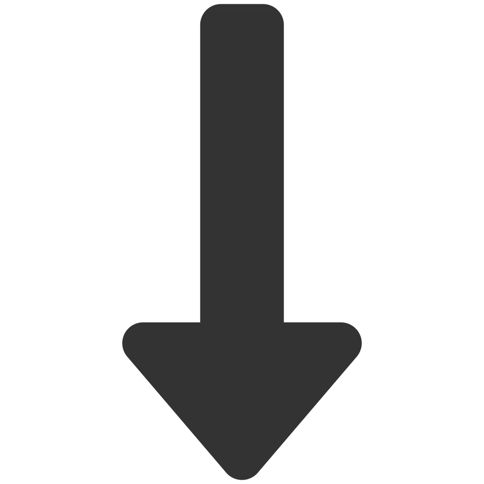 Dark Gray Down Arrow Free PNG