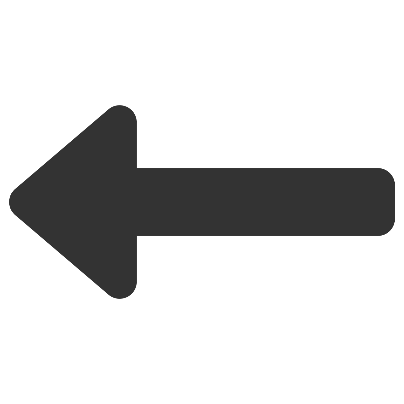 Solid Left Pointing Arrow Free PNG