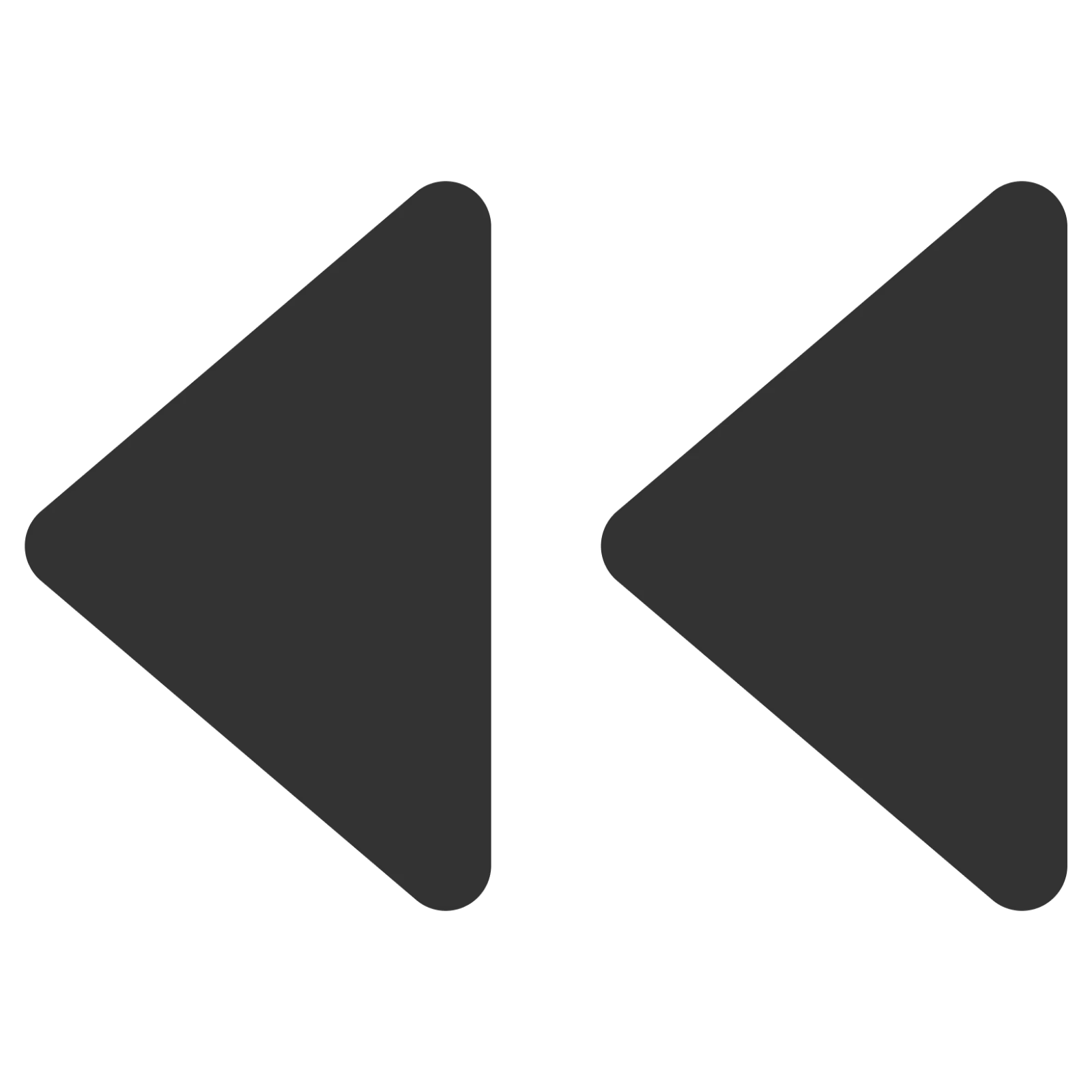 Double Left Arrow Rewind Icon Free PNG