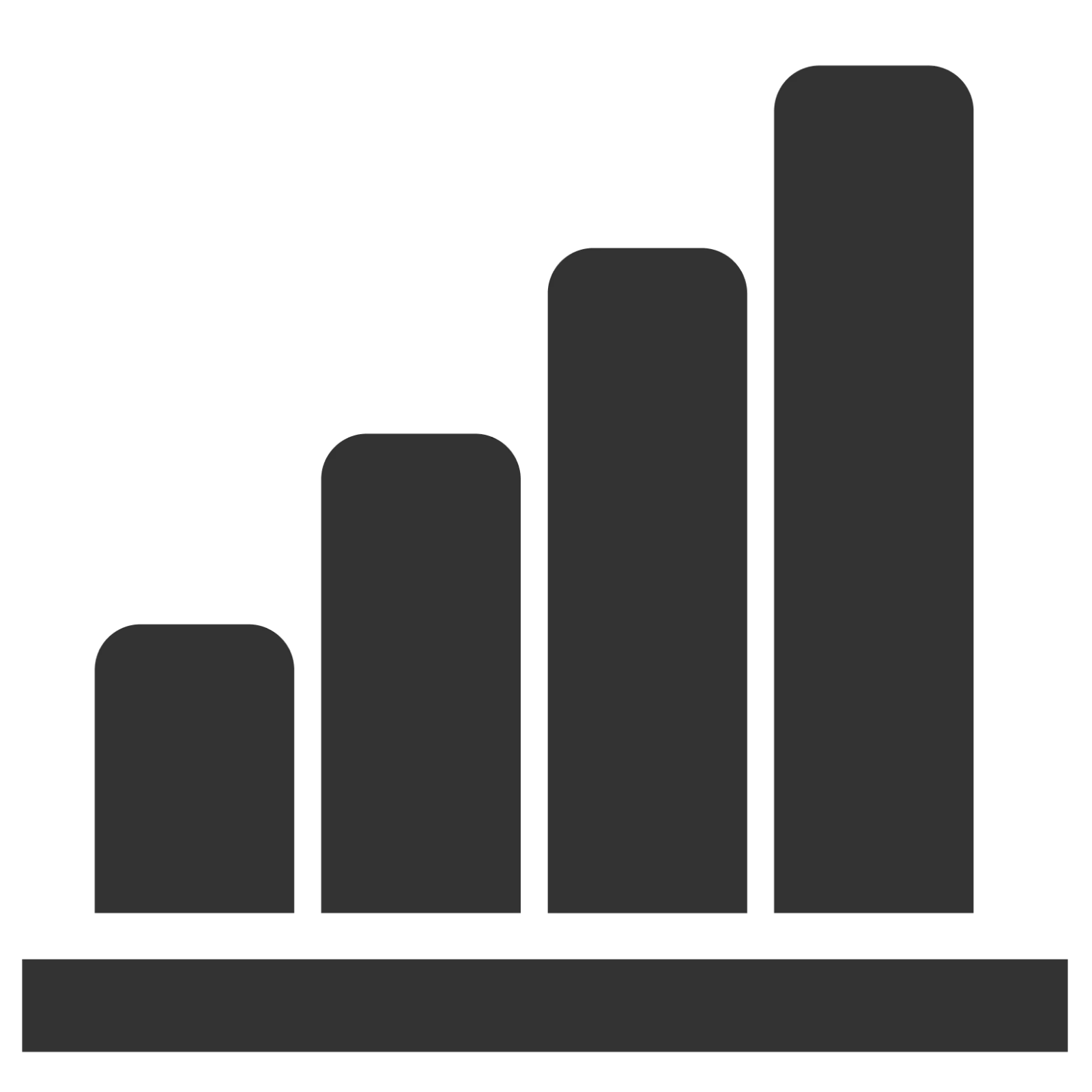 Rising Three-Bar Chart Icon Free PNG