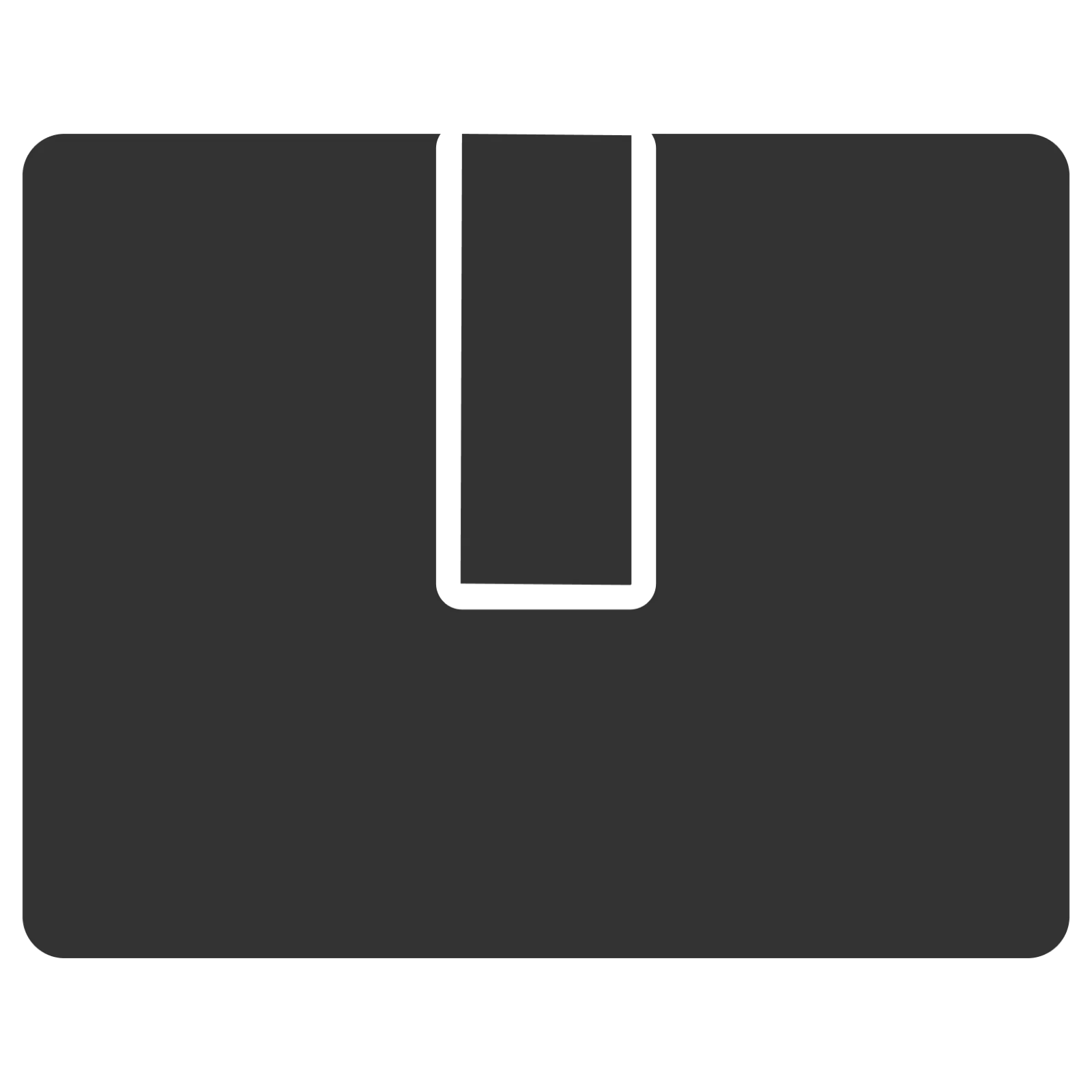 Dark Gray Box Icon with Centered Panel Free PNG