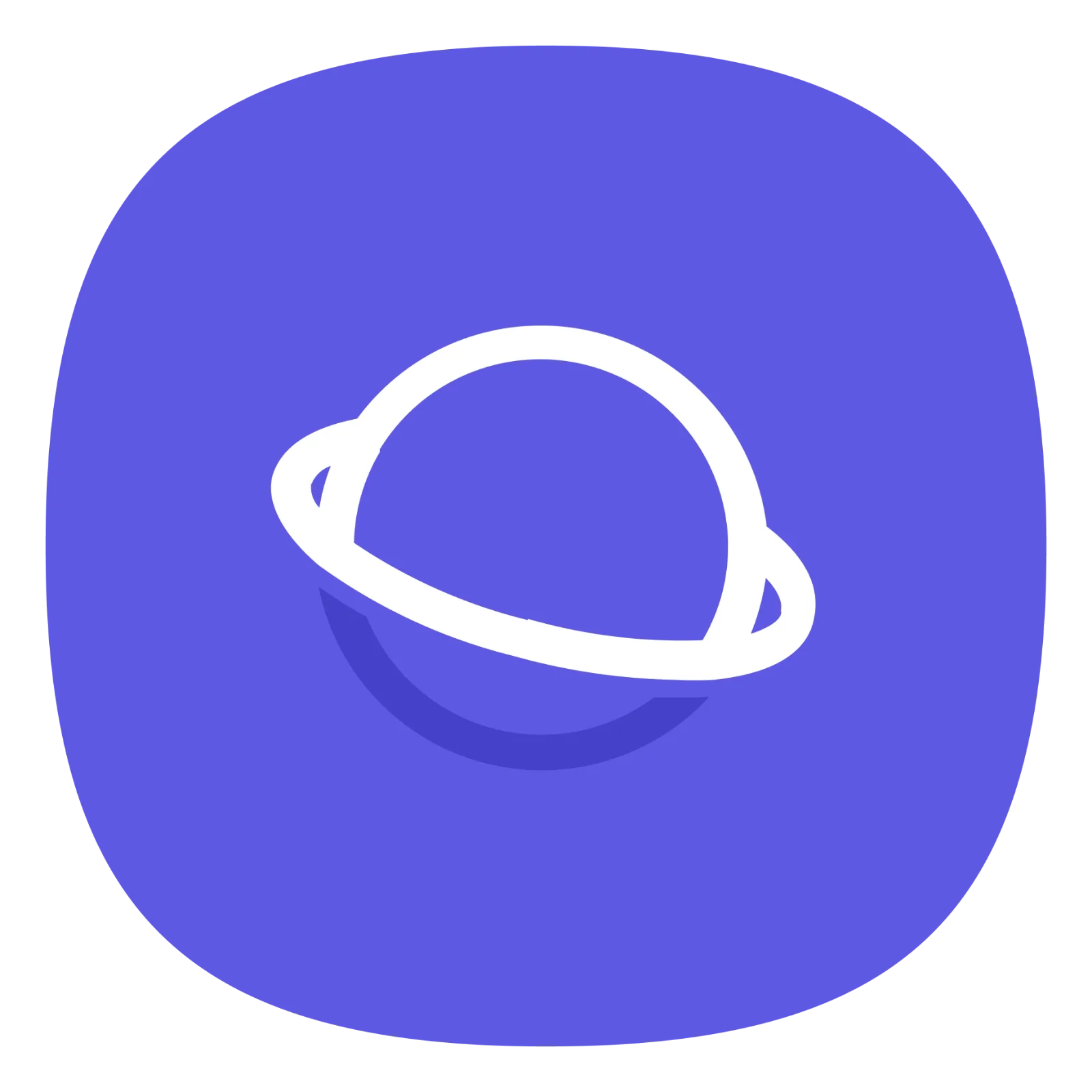 Ringed Planet Icon on Purple Badge Free PNG