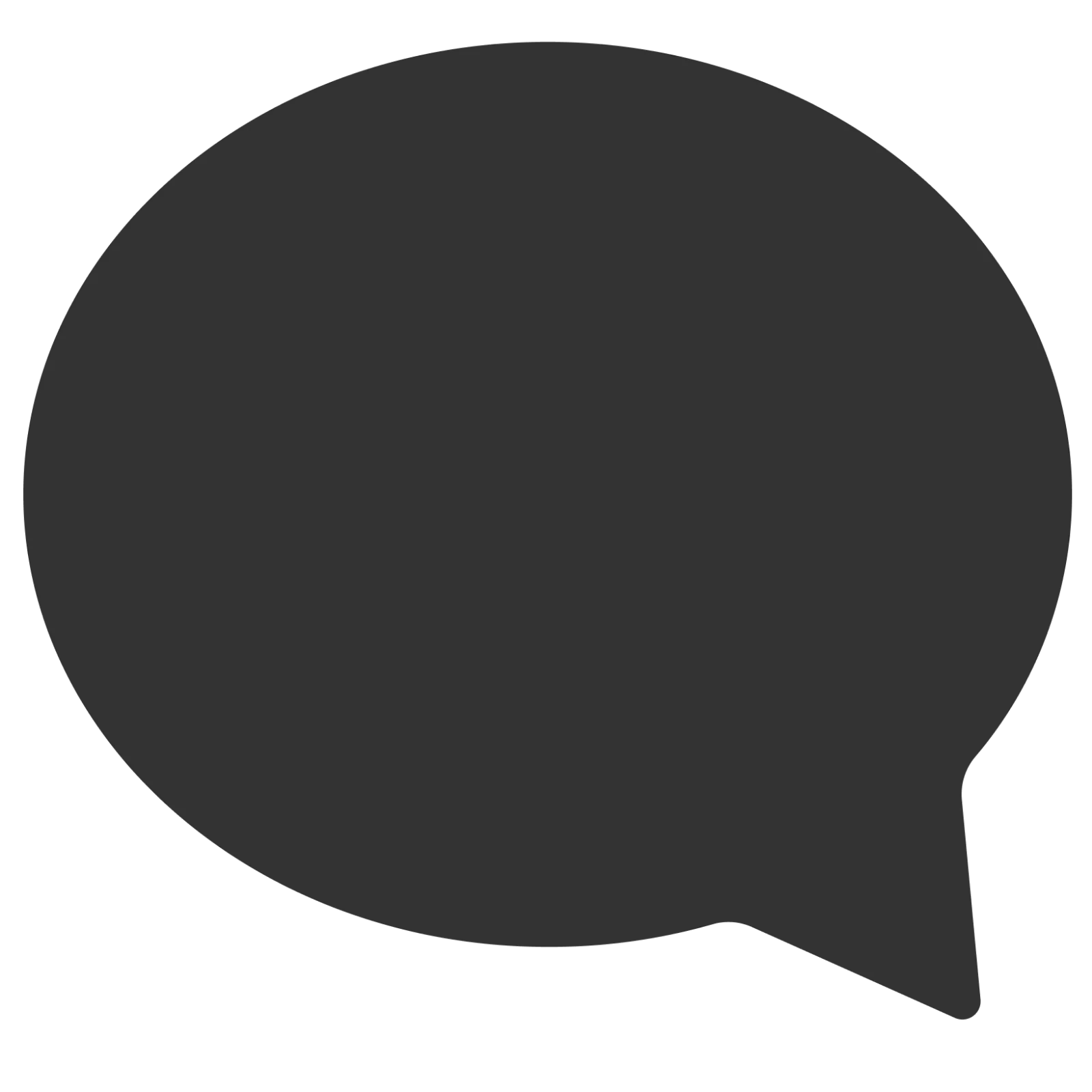 Dark Gray Speech Bubble Icon Free PNG