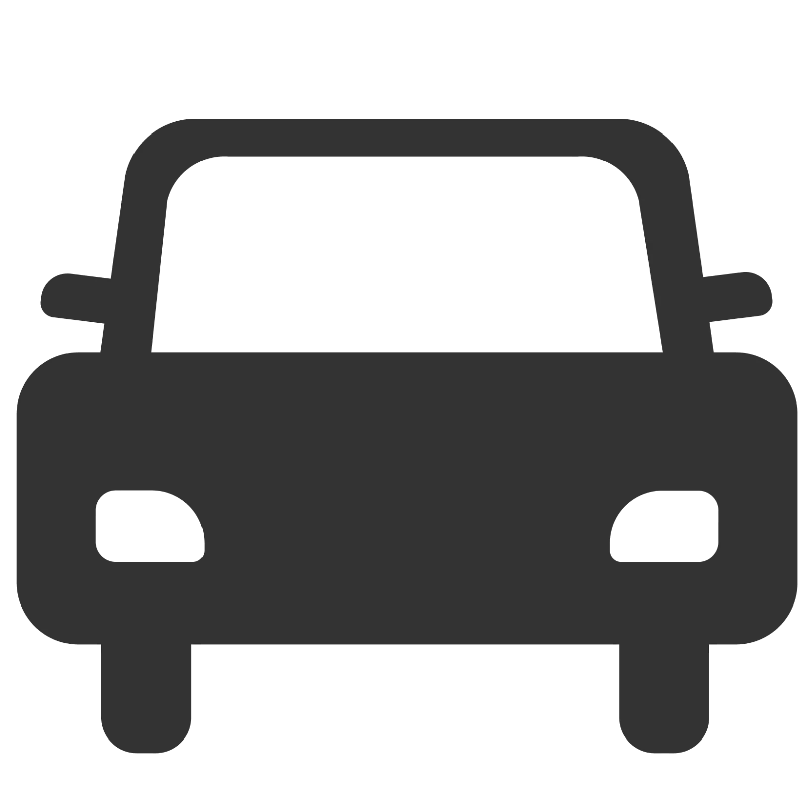 Front-Facing Gray Car Icon Free PNG