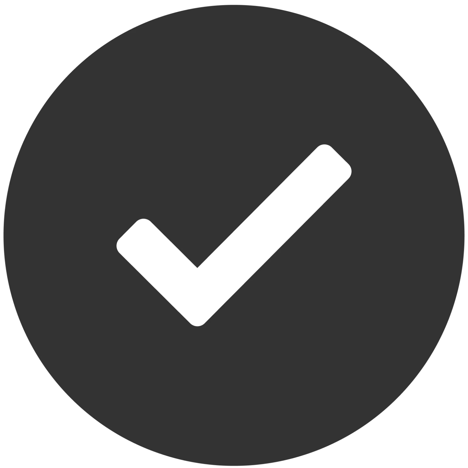Dark Gray Circle Check Mark Icon Free PNG
