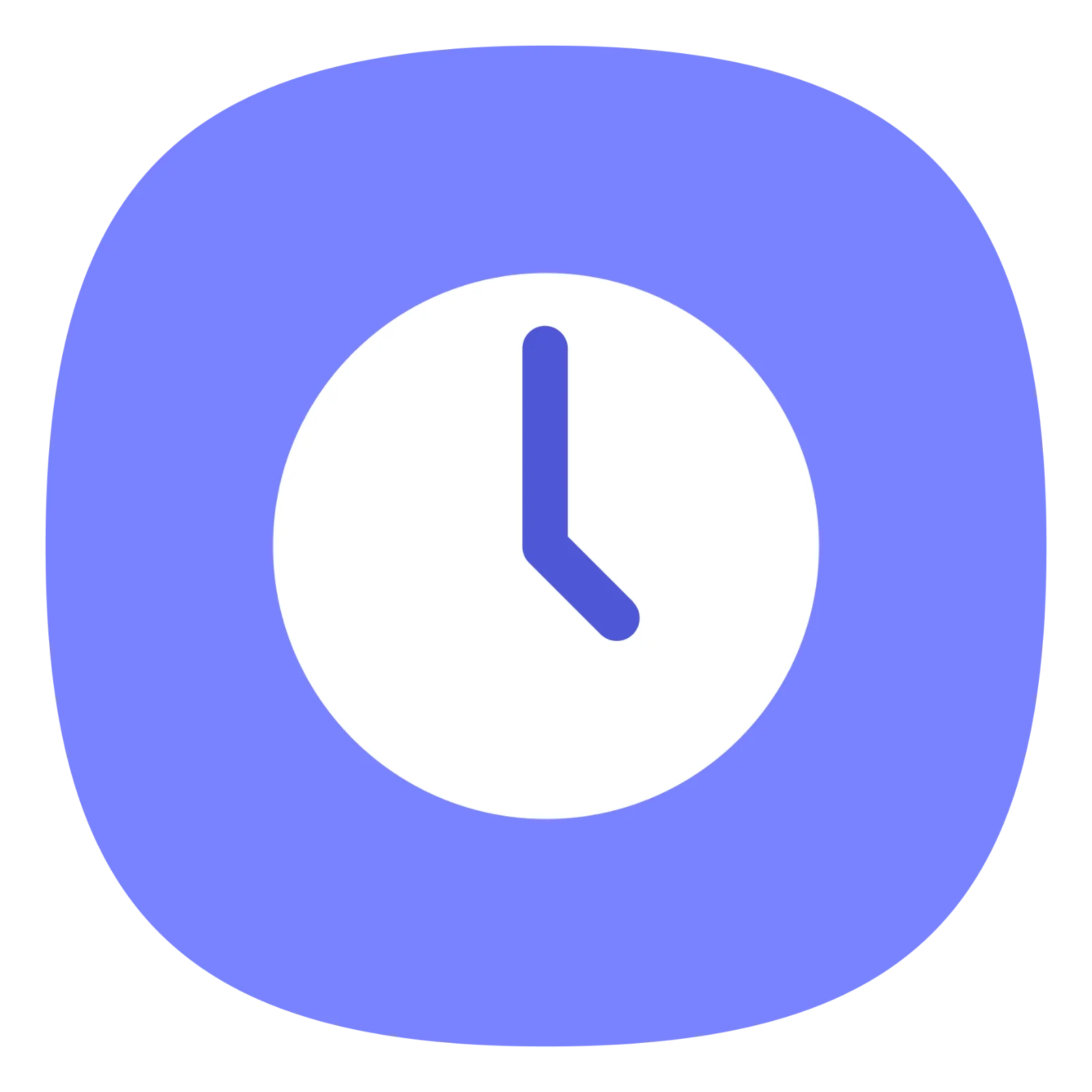 Minimalist Clock Icon on Lavender Background Free PNG
