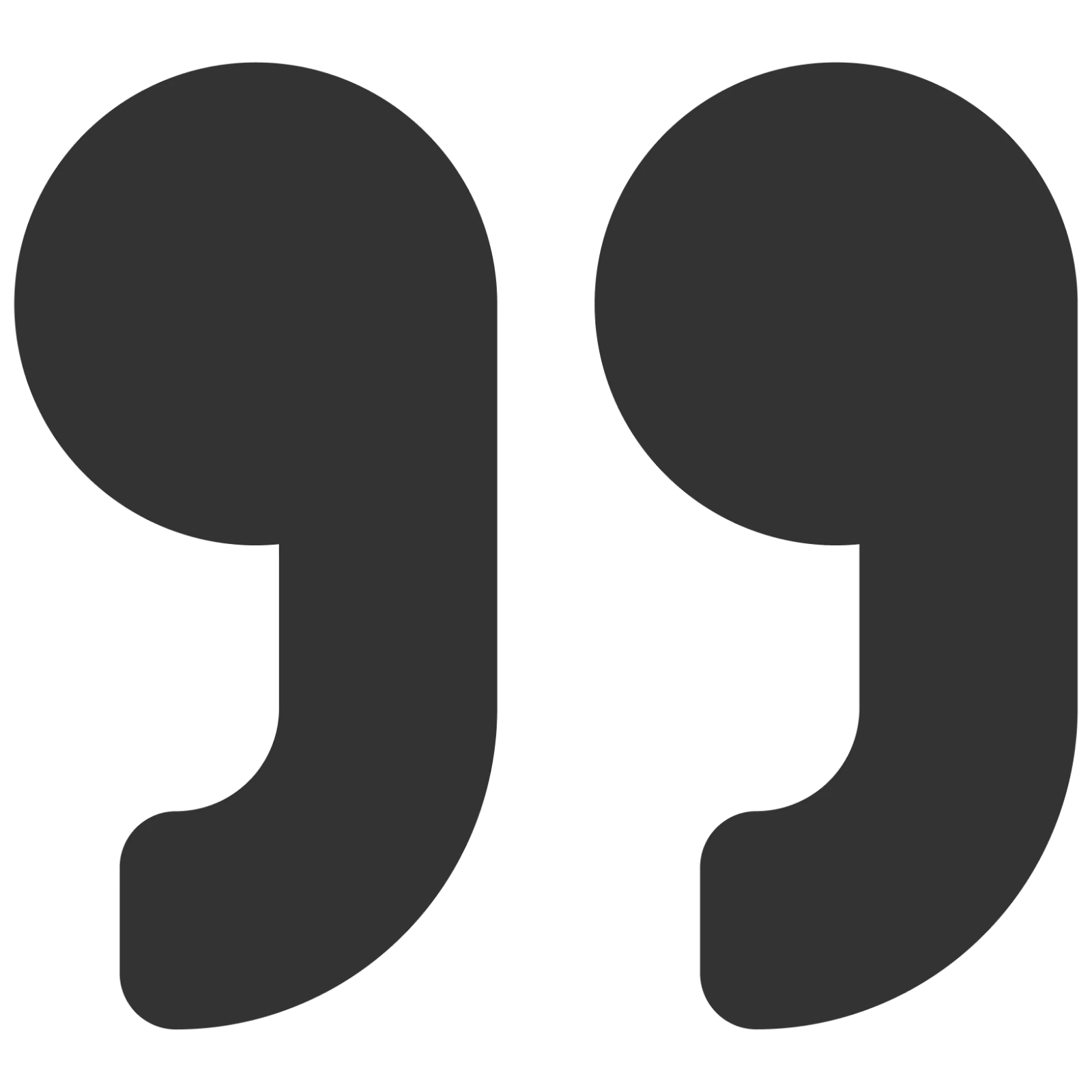 Bold Charcoal Closing Quotation Marks Free PNG