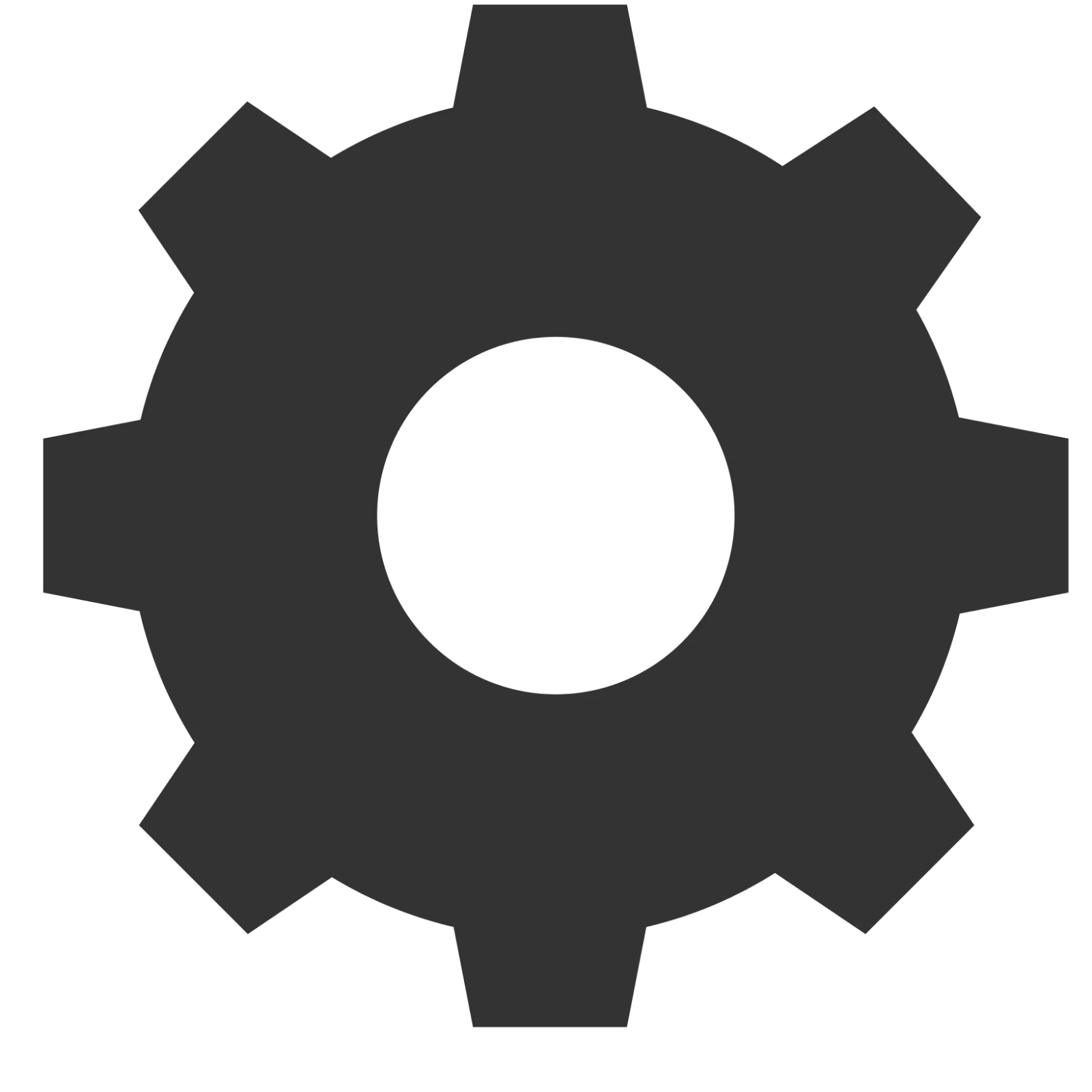Dark Gray Cogwheel Silhouette Free PNG