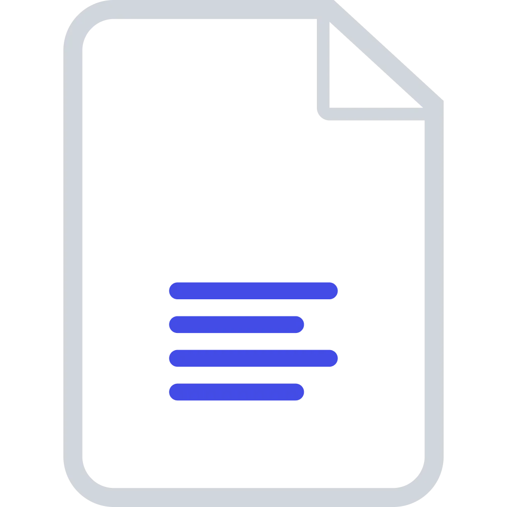 Minimal Document Icon with Blue Lines Free PNG