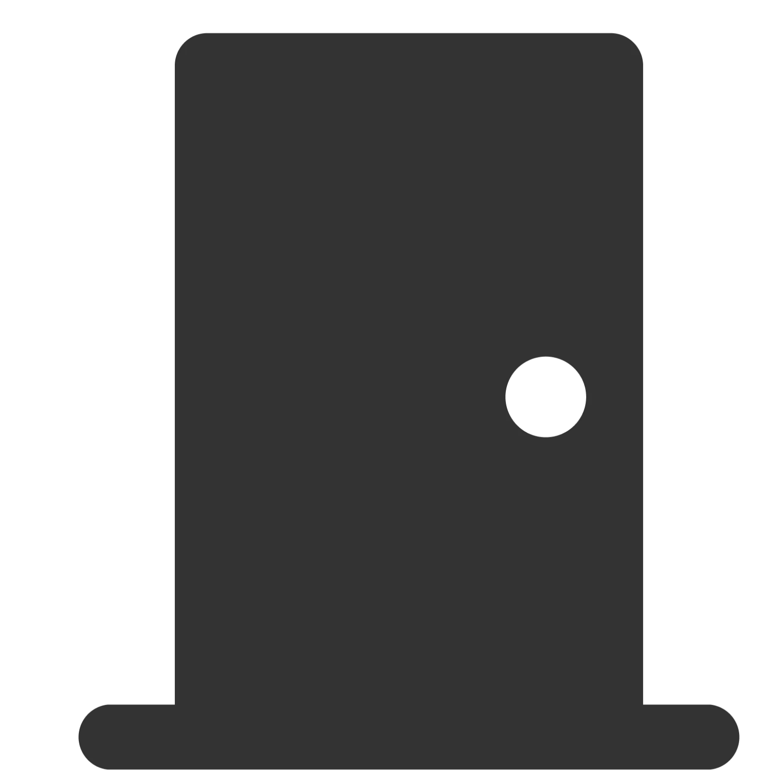 Minimal Dark Gray Door Icon with Round Knob | Free PNG