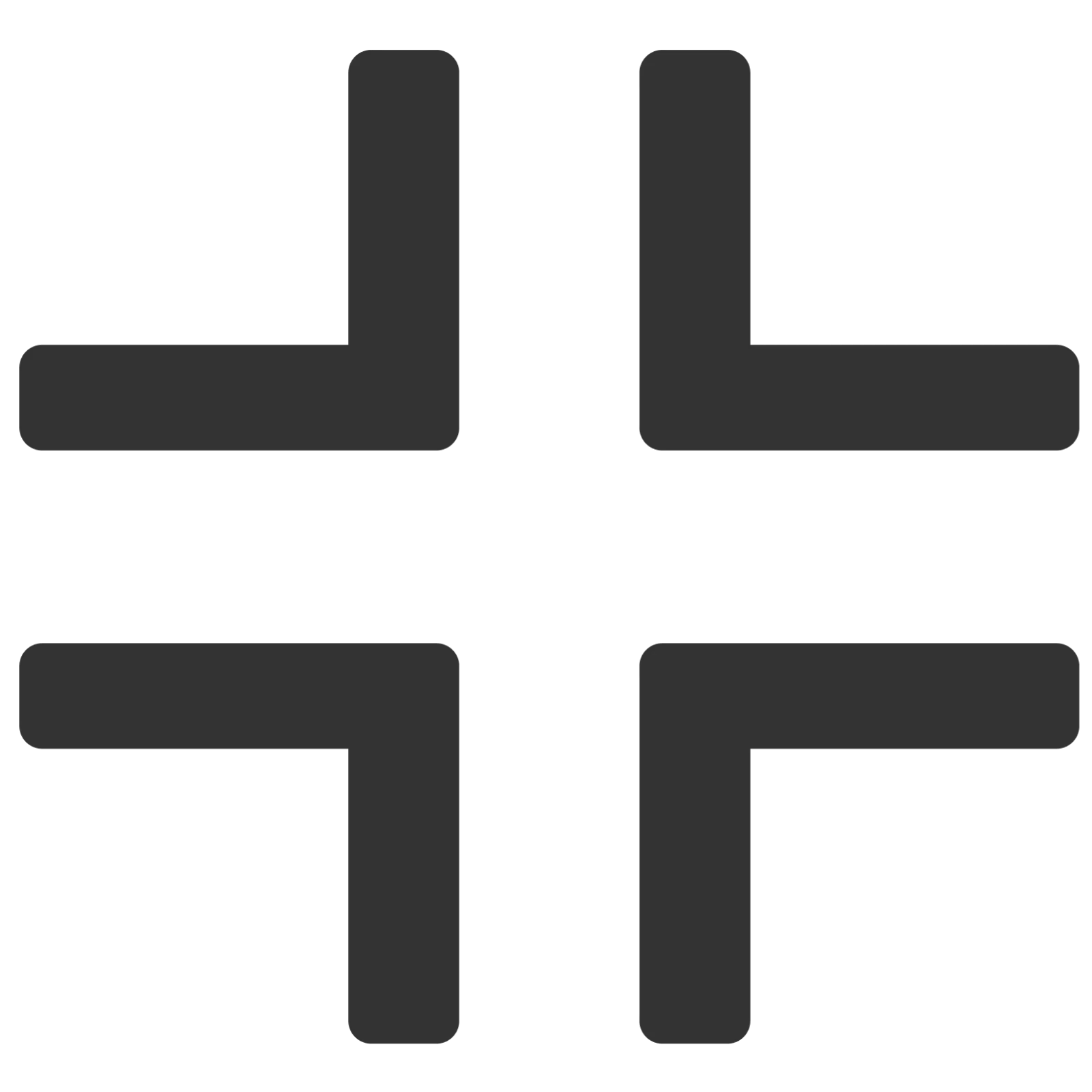 Dark Gray Expand Corners Icon Free PNG
