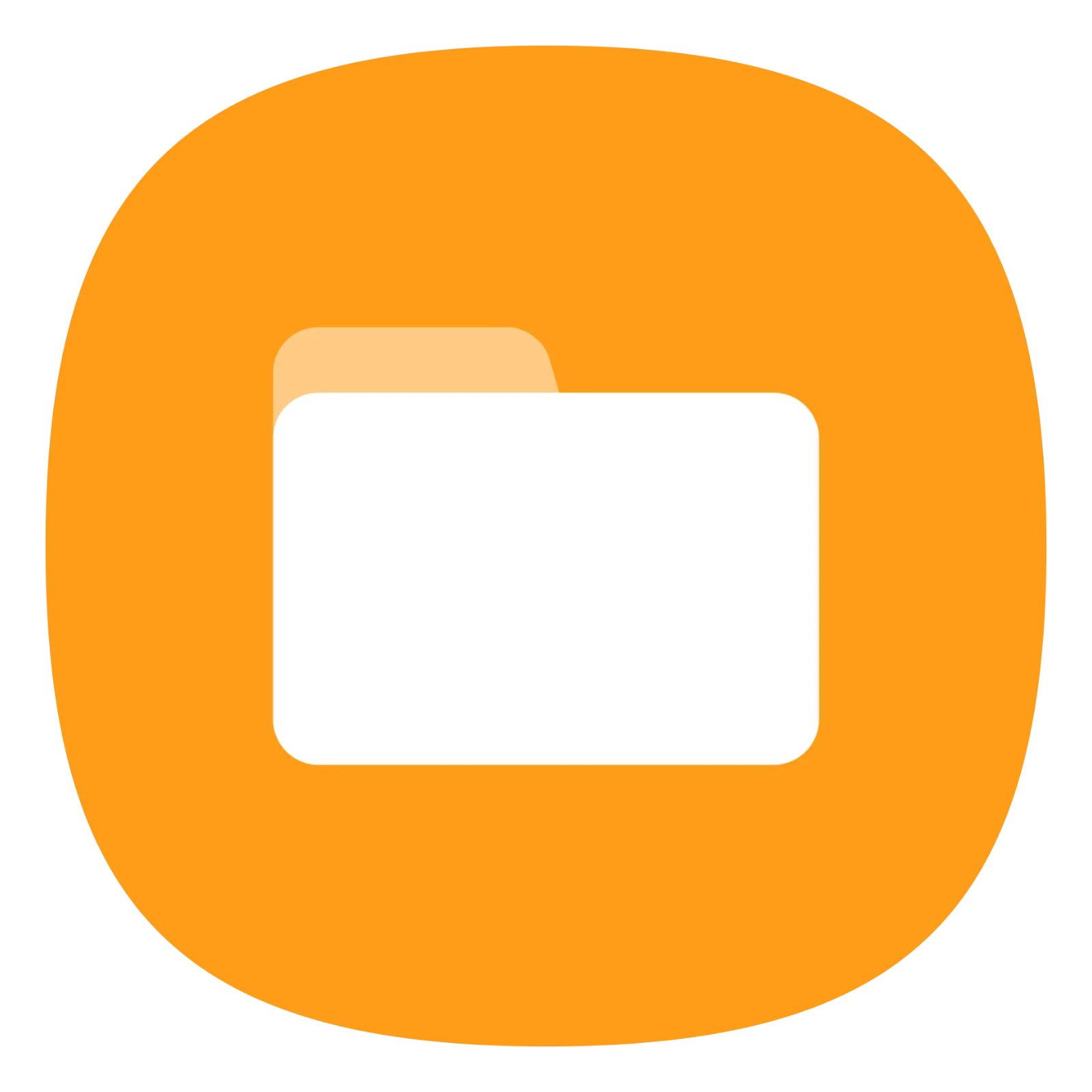 White Folder Icon on Orange Circle Free PNG
