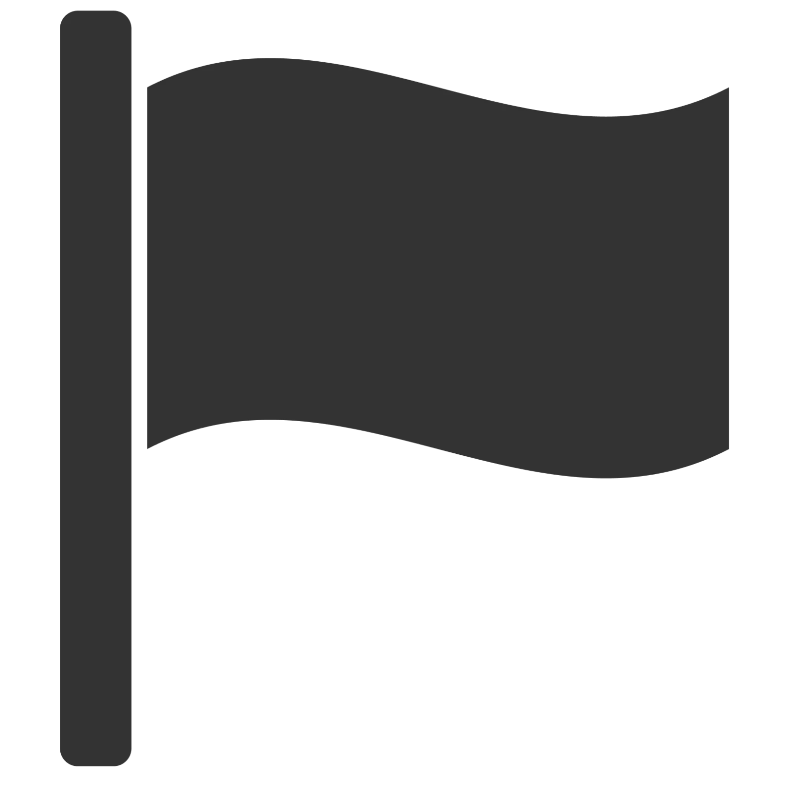 Blank Waving Flag on Pole Free PNG