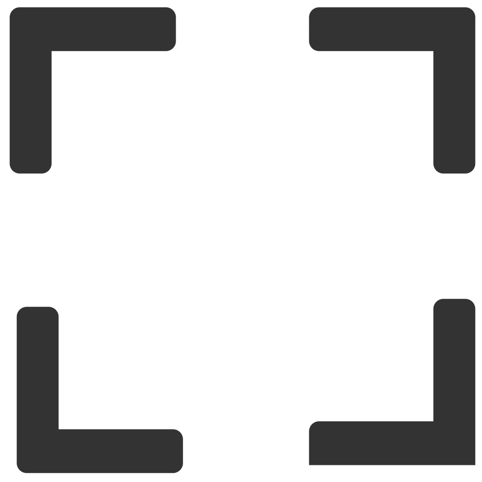 Dark Gray Full Screen Corner Frame Icon Free PNG