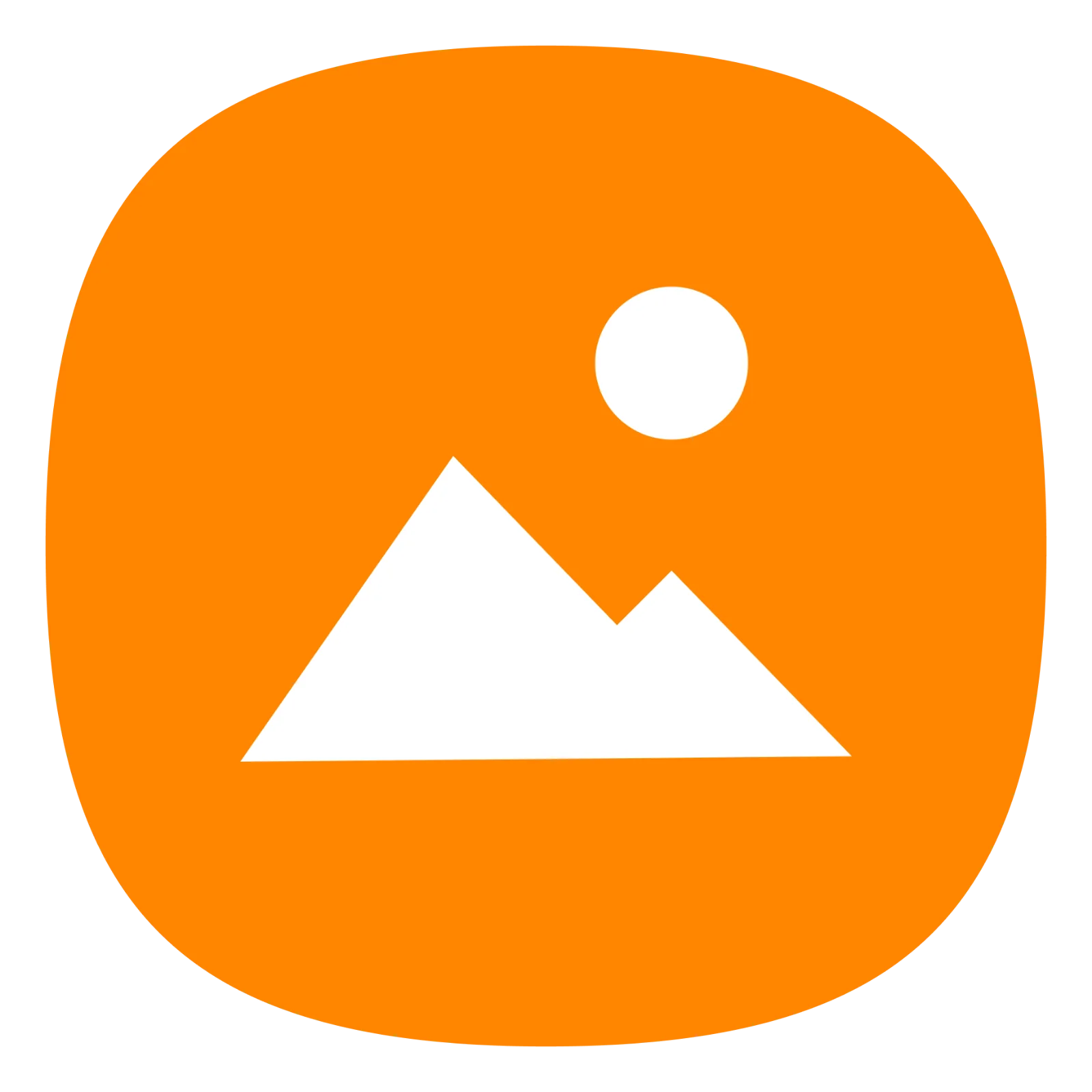Orange Mountain and Sun Gallery Icon Free PNG
