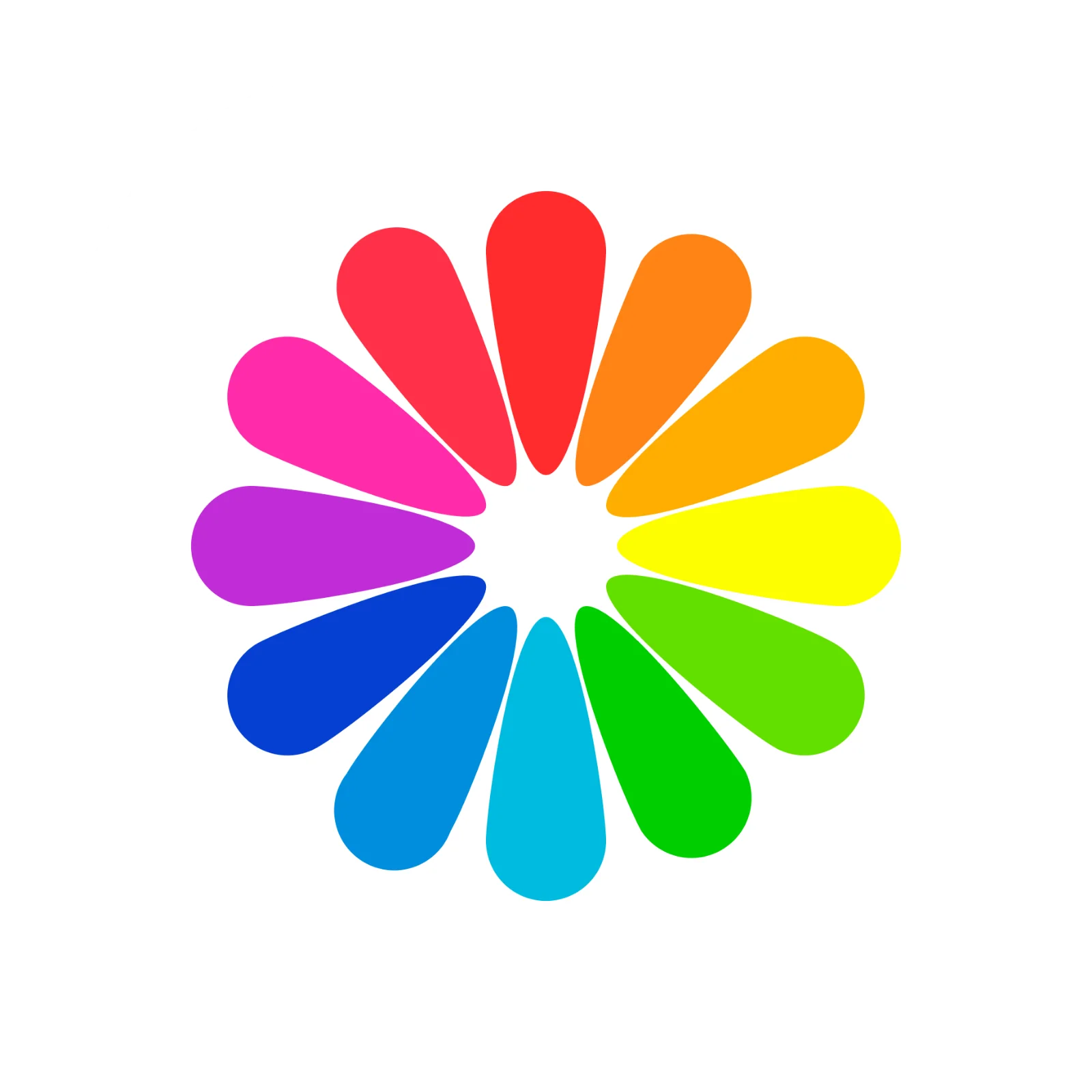 Rainbow Petal Flower Color Wheel Free PNG