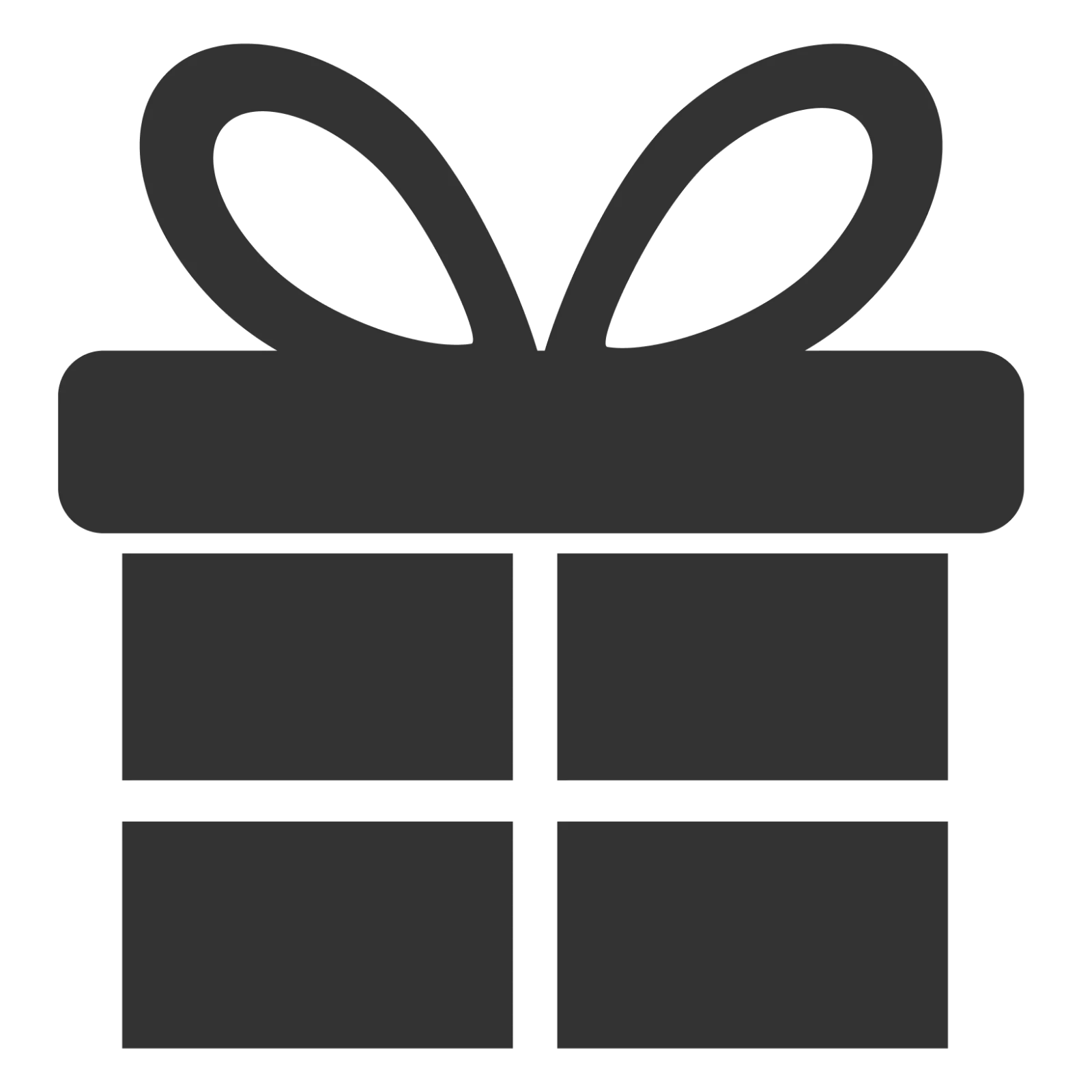 Dark Gray Gift Box Icon with Bow - Free PNG