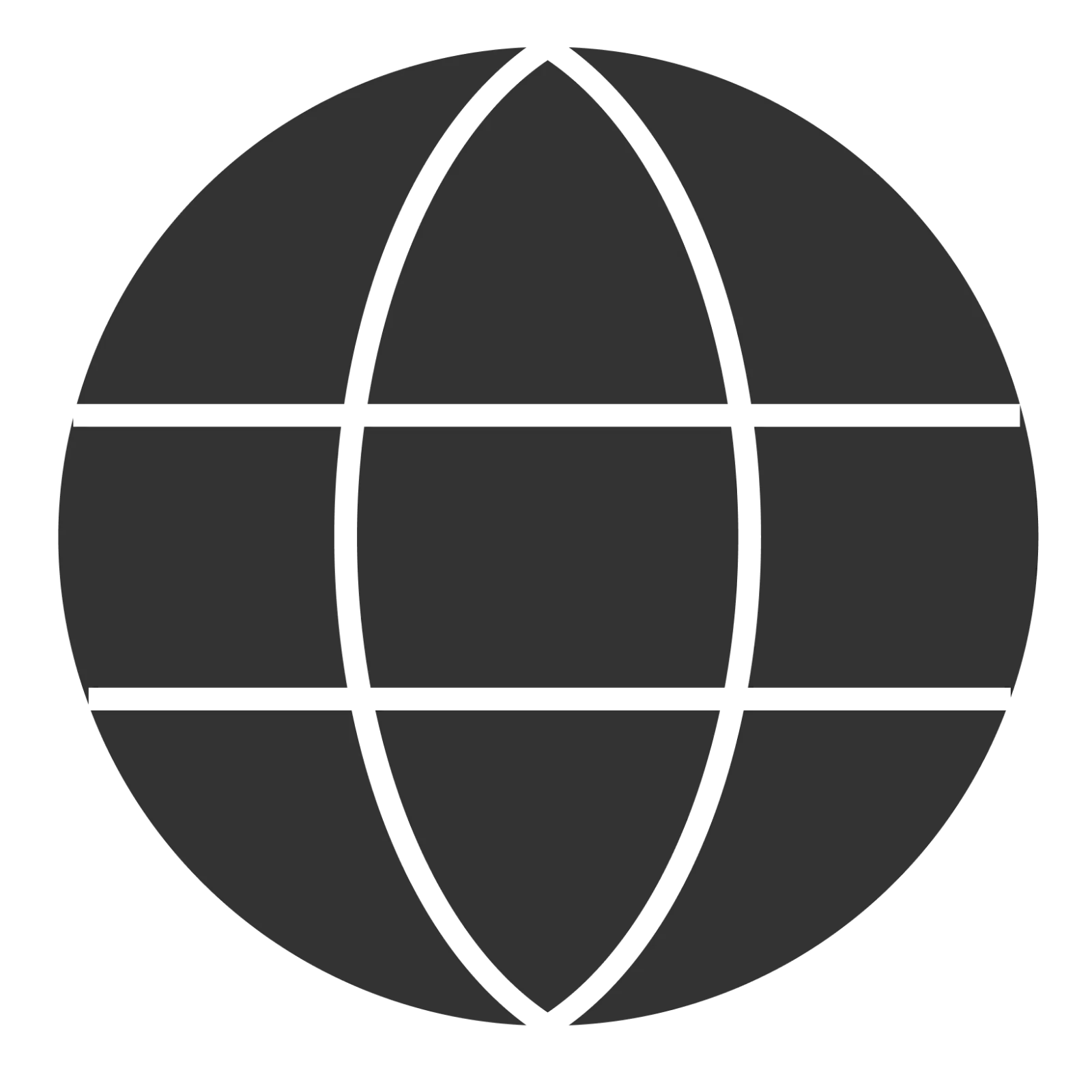Dark Gray Globe Icon Free PNG