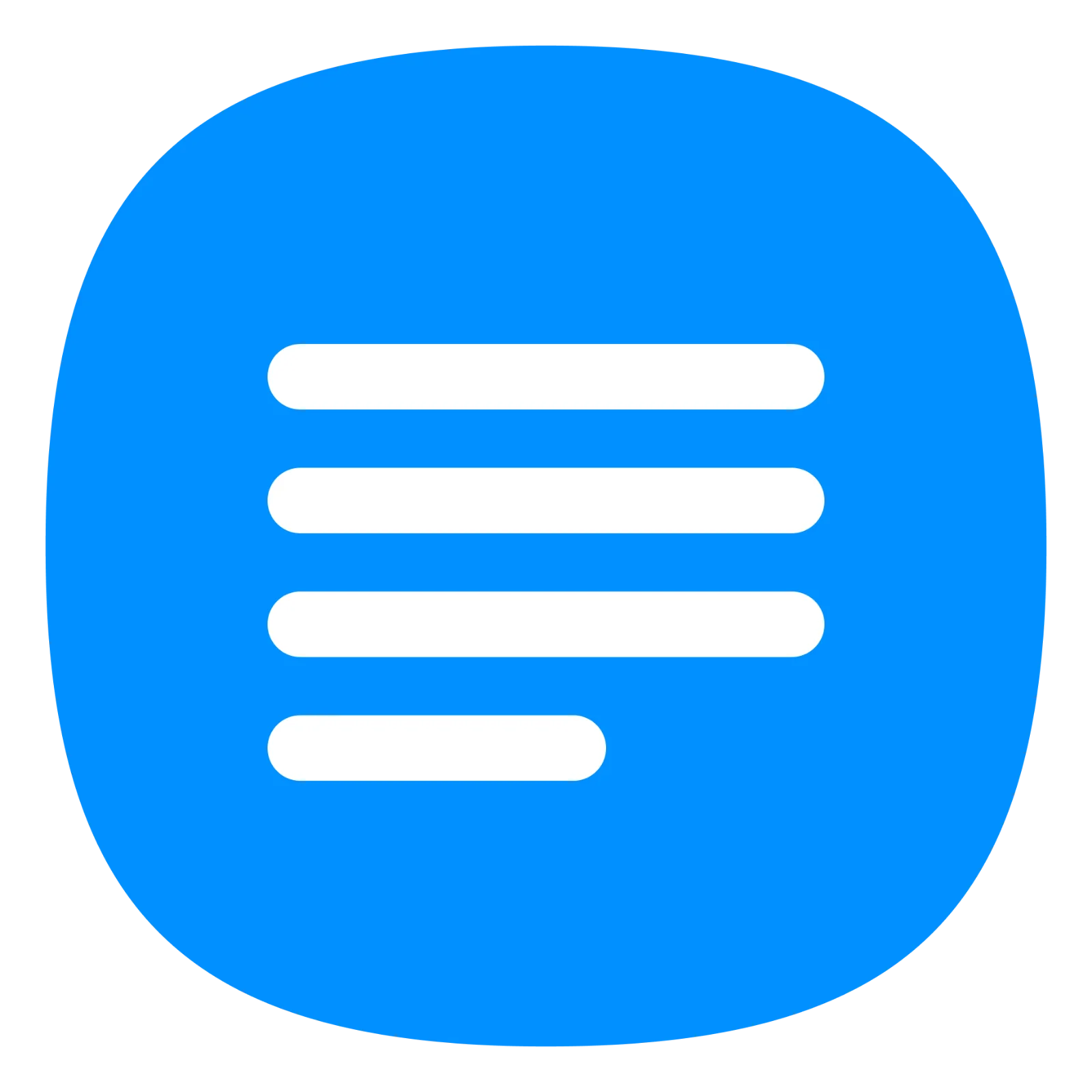 Blue Document Icon with White Lines Free PNG