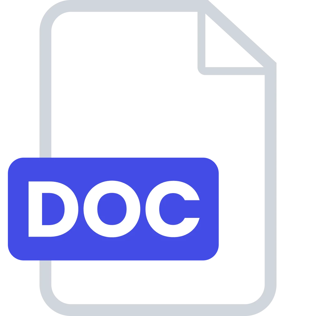 DOC File Icon with Blue Label - Free PNG