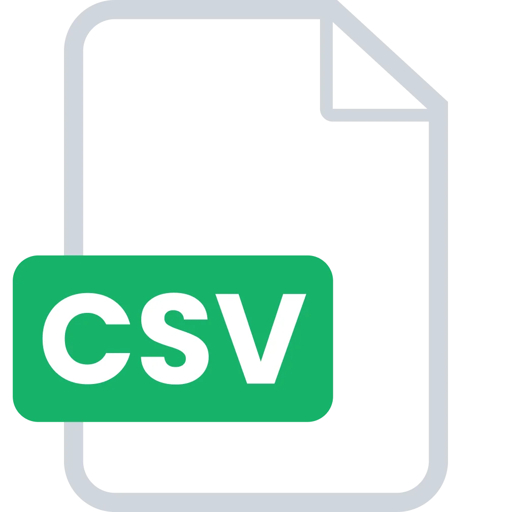 Green CSV File Icon with Folded Corner Free PNG