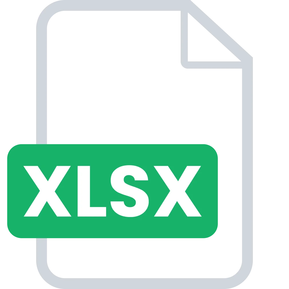 XLSX Spreadsheet File Icon with Green Label | Free PNG