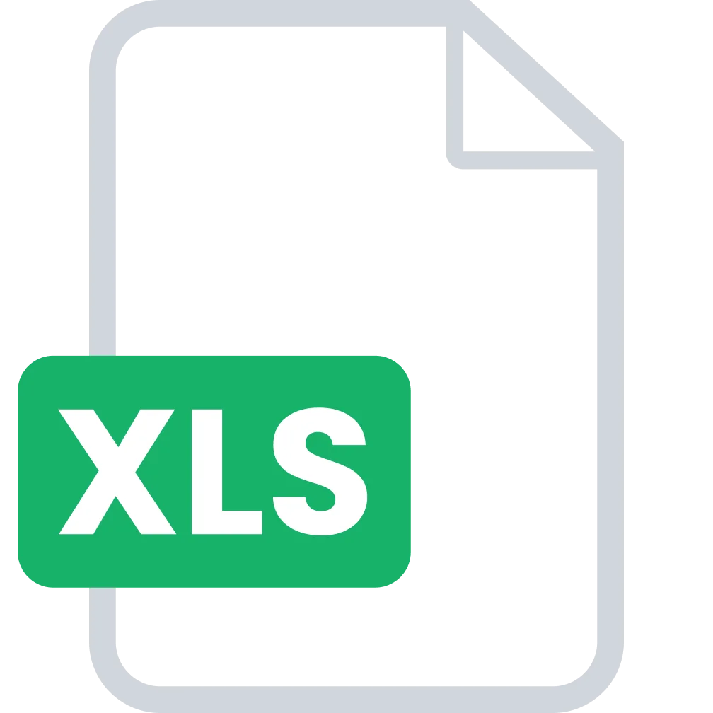 XLS Spreadsheet File Icon with Green Label Free PNG