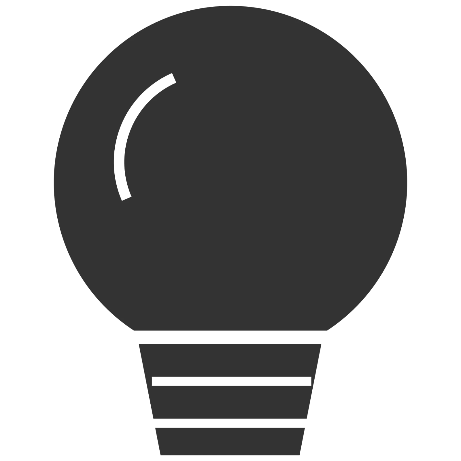 Dark Gray Light Bulb Icon Free PNG