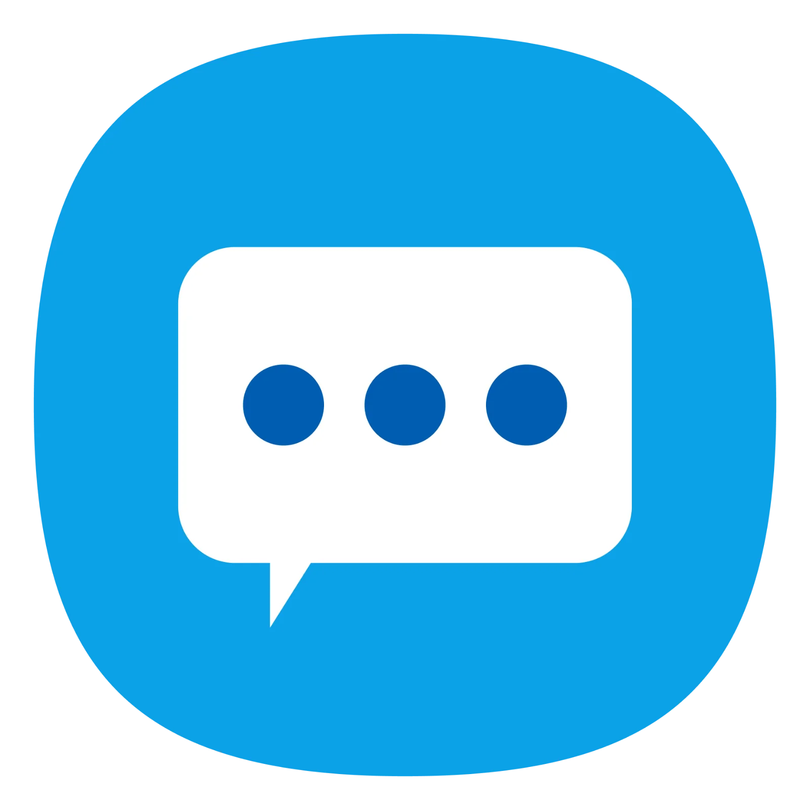Blue Chat Bubble Icon with Three Dots Free PNG