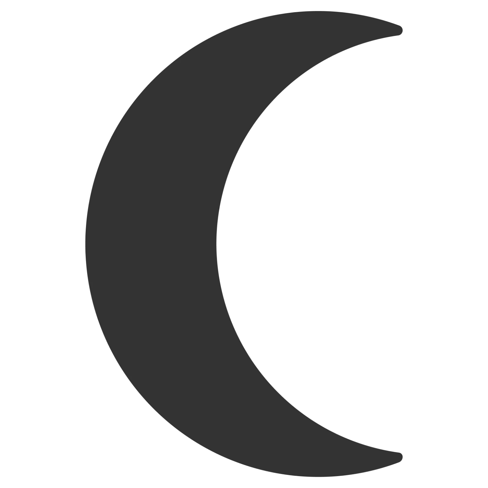 Dark Gray Crescent Moon Free PNG