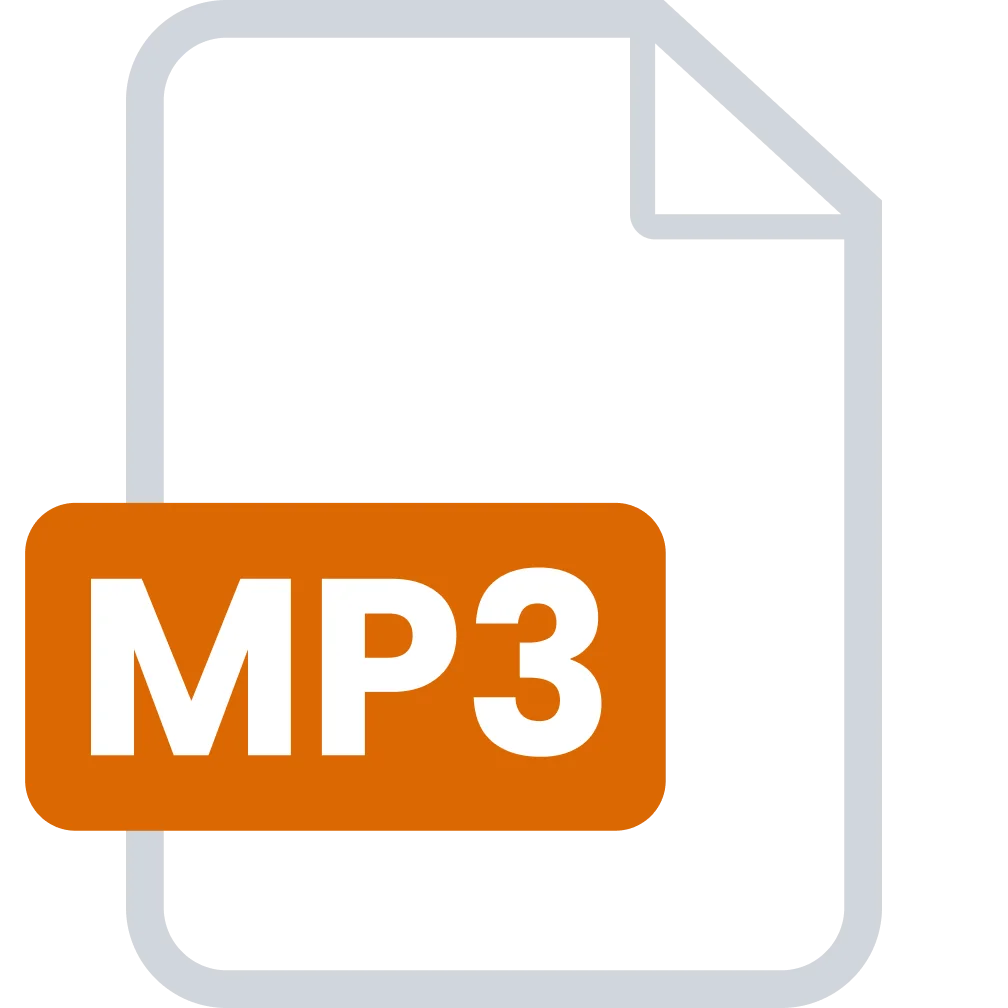 MP3 File Icon with Orange Label | Free PNG