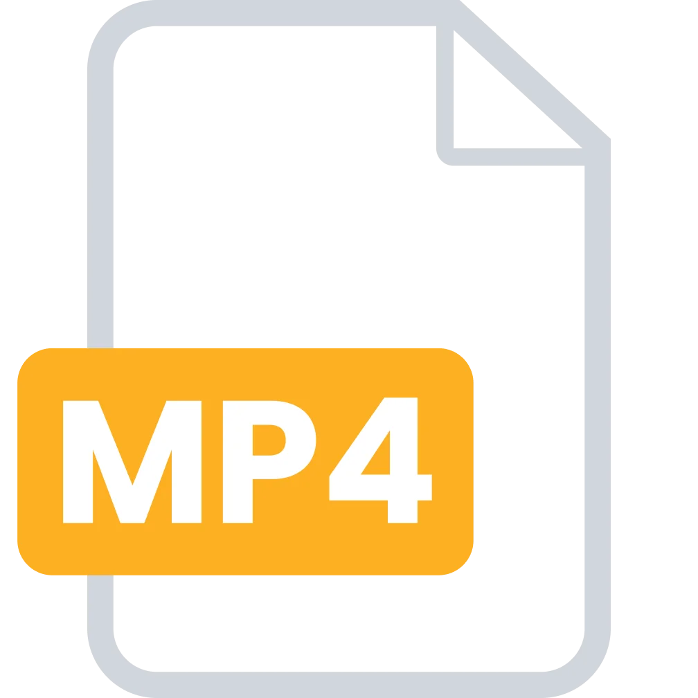 MP4 Video File Icon with Orange Label Free PNG