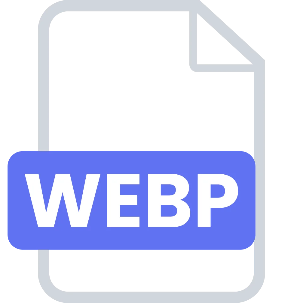WebP File Format Icon with Blue Label | Free PNG