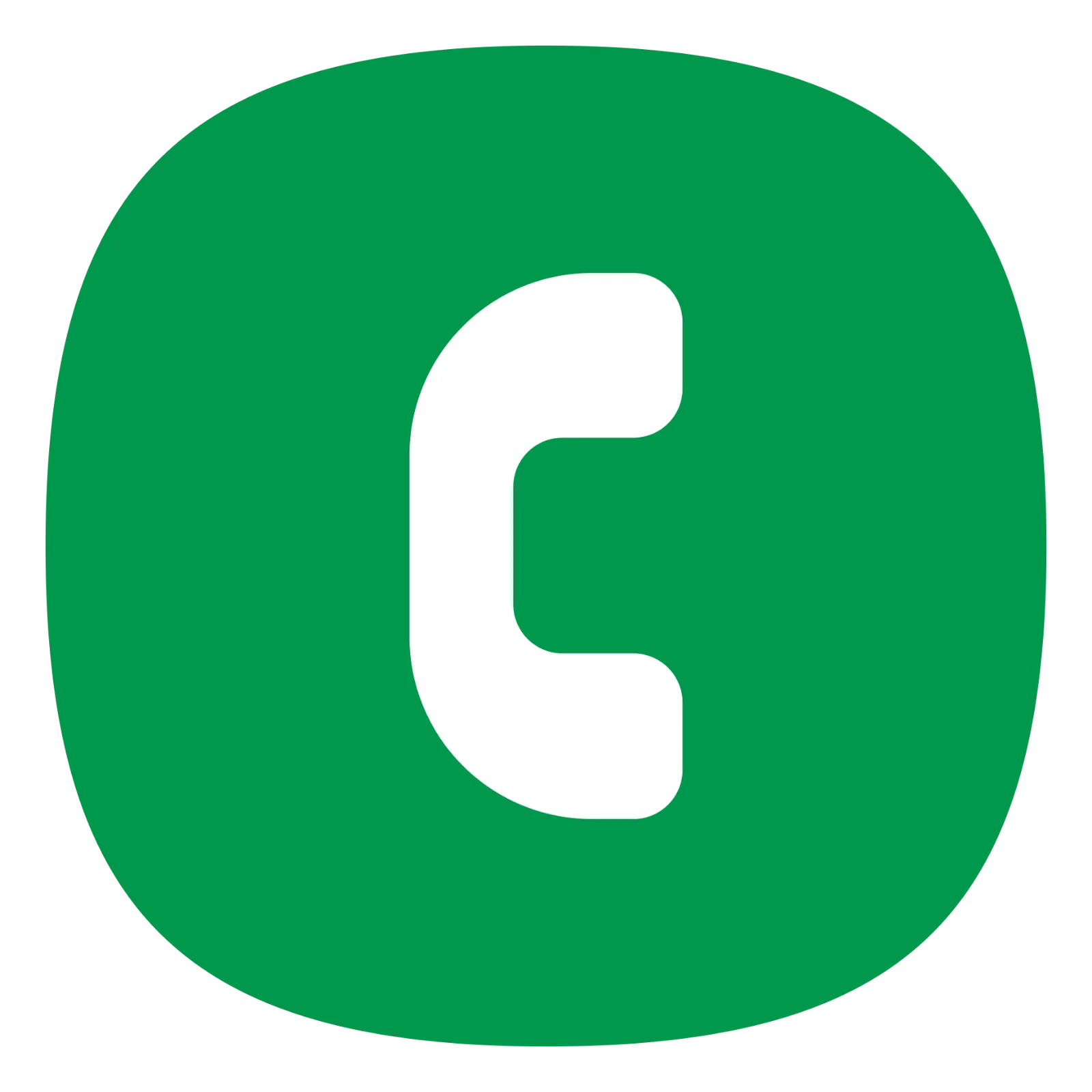 White Phone Handset on Green Button Free PNG