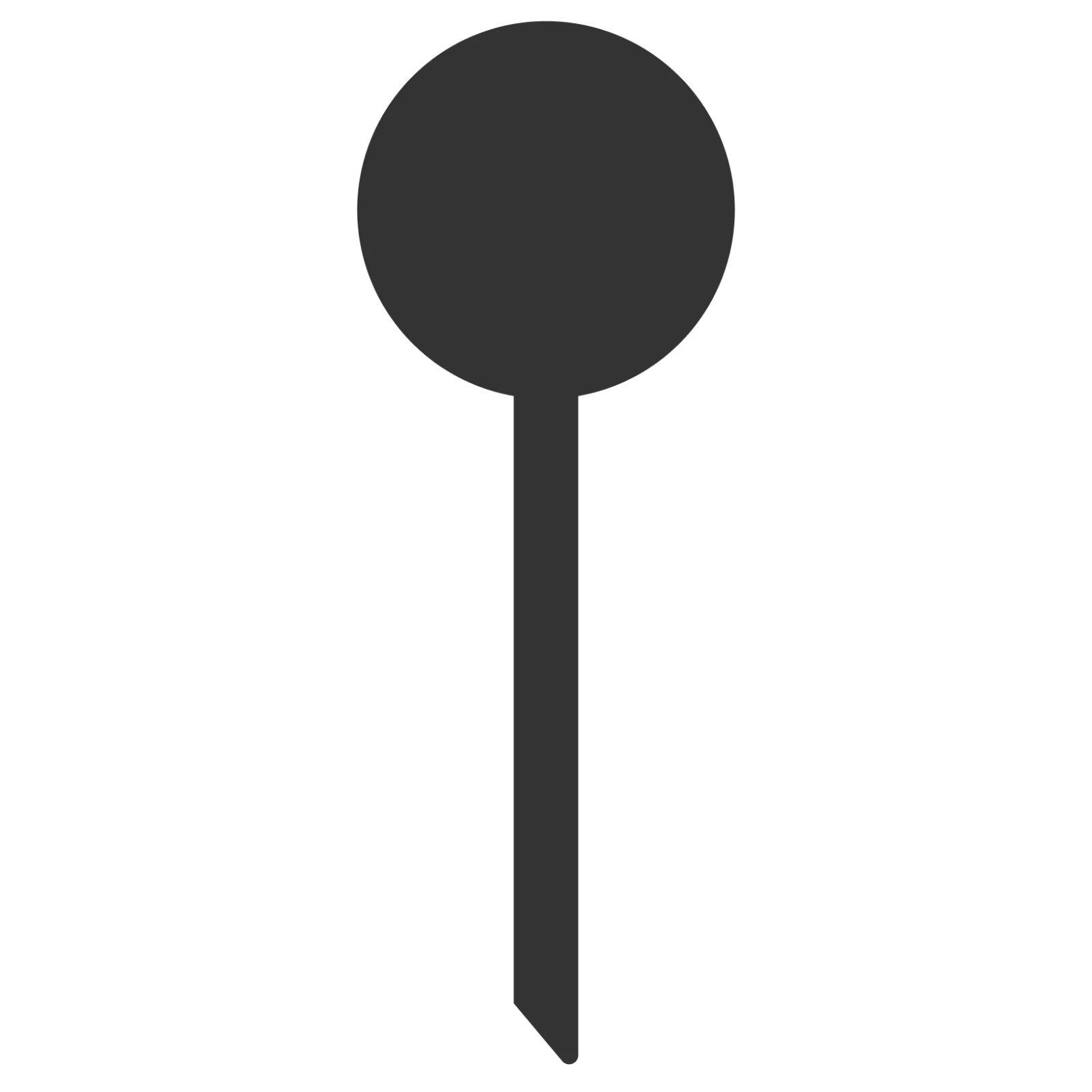 Minimal Round-Head Pin Silhouette Free PNG