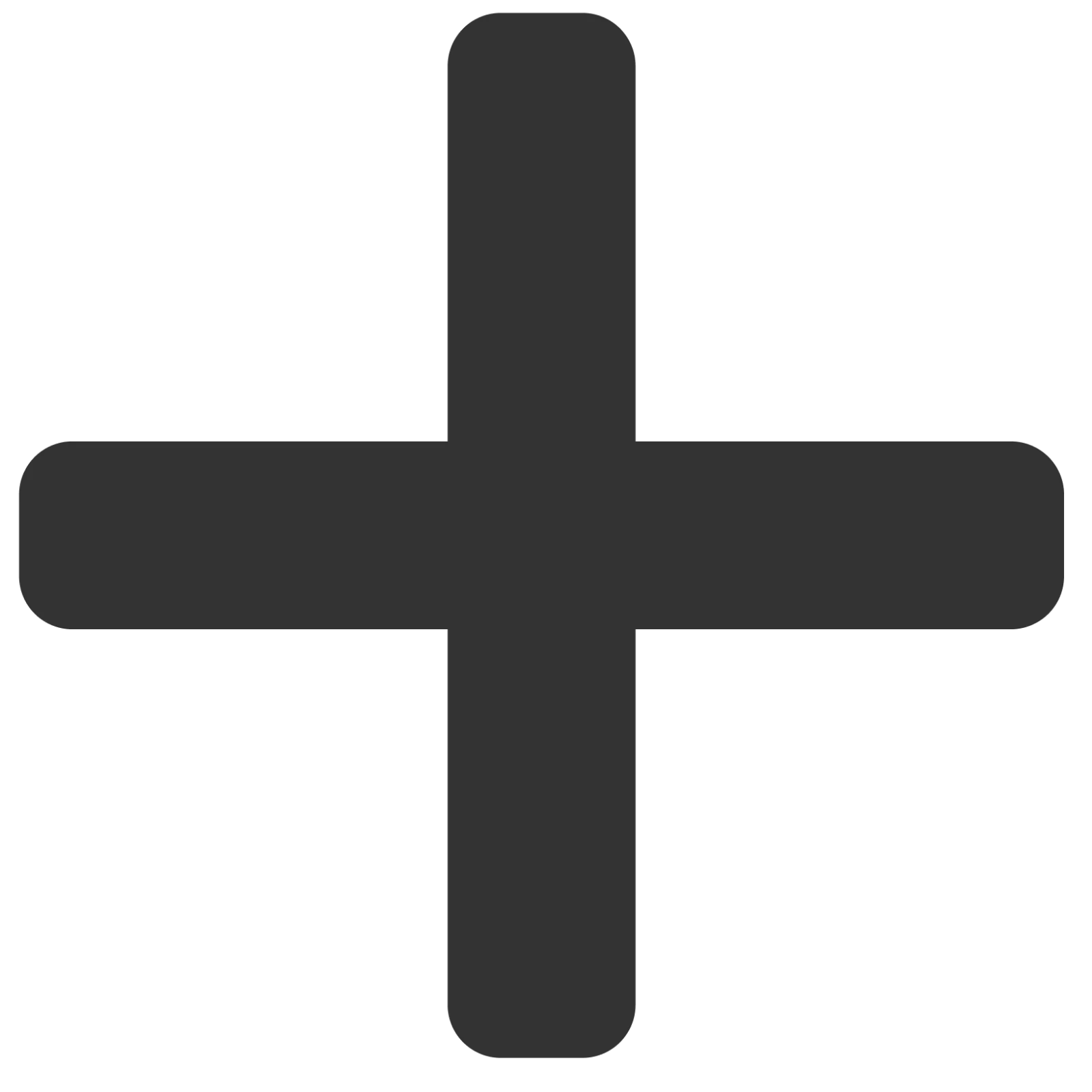 Charcoal Rounded Plus Sign Icon Free PNG