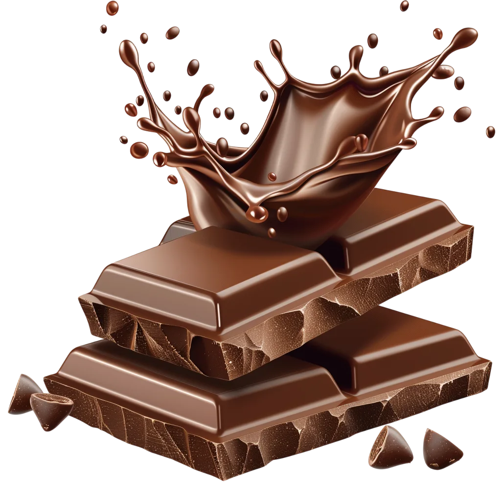 Glossy Chocolate Bars with a Splash | Free PNG