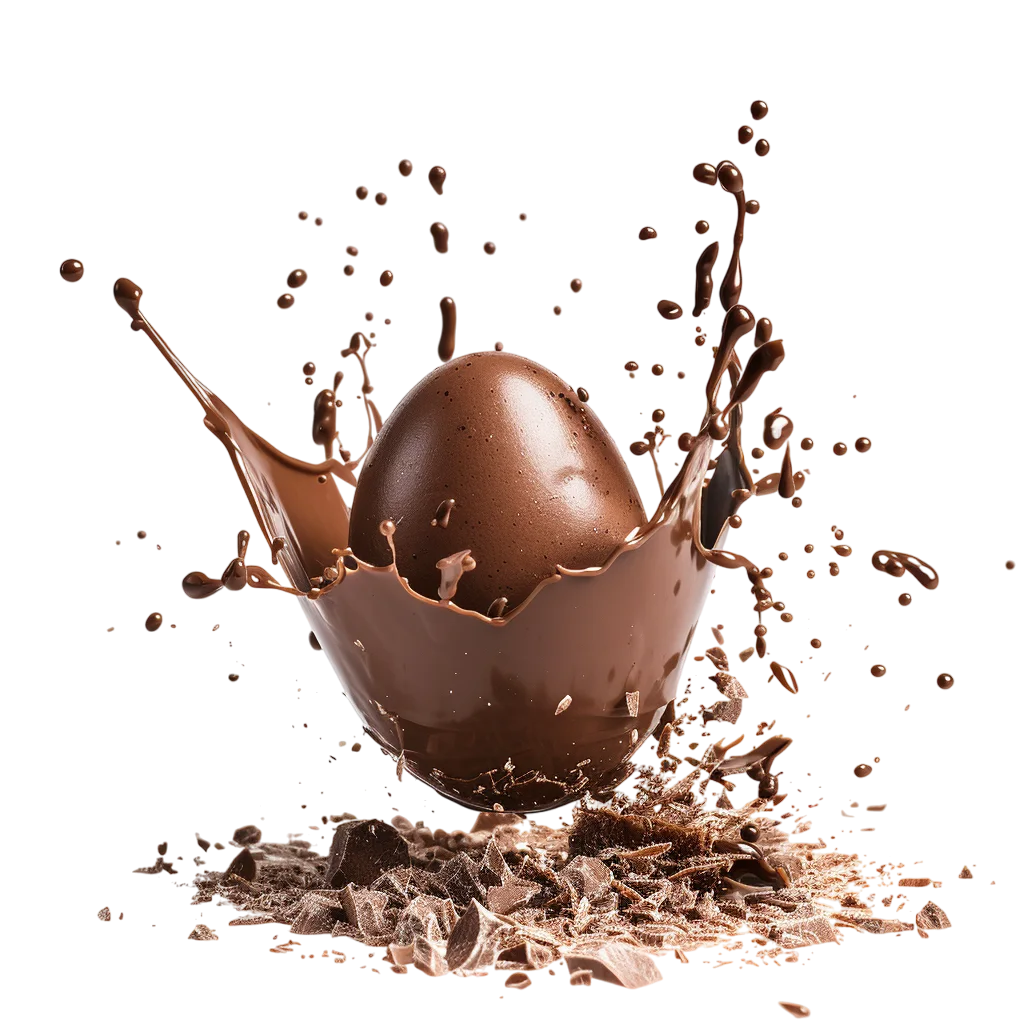 Chocolate Egg Splash with Shards | Free PNG