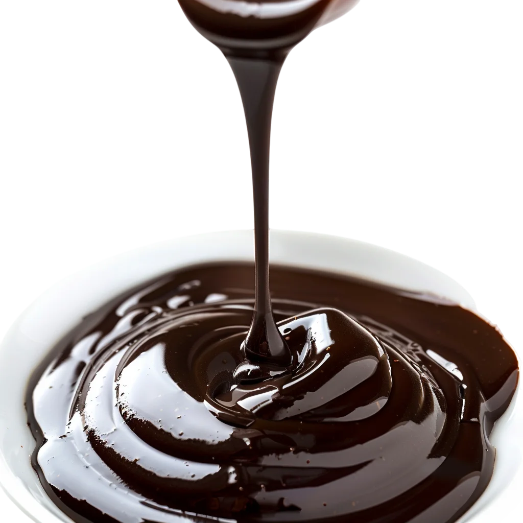 Glossy Melted Chocolate Pouring into a Swirl | Free PNG