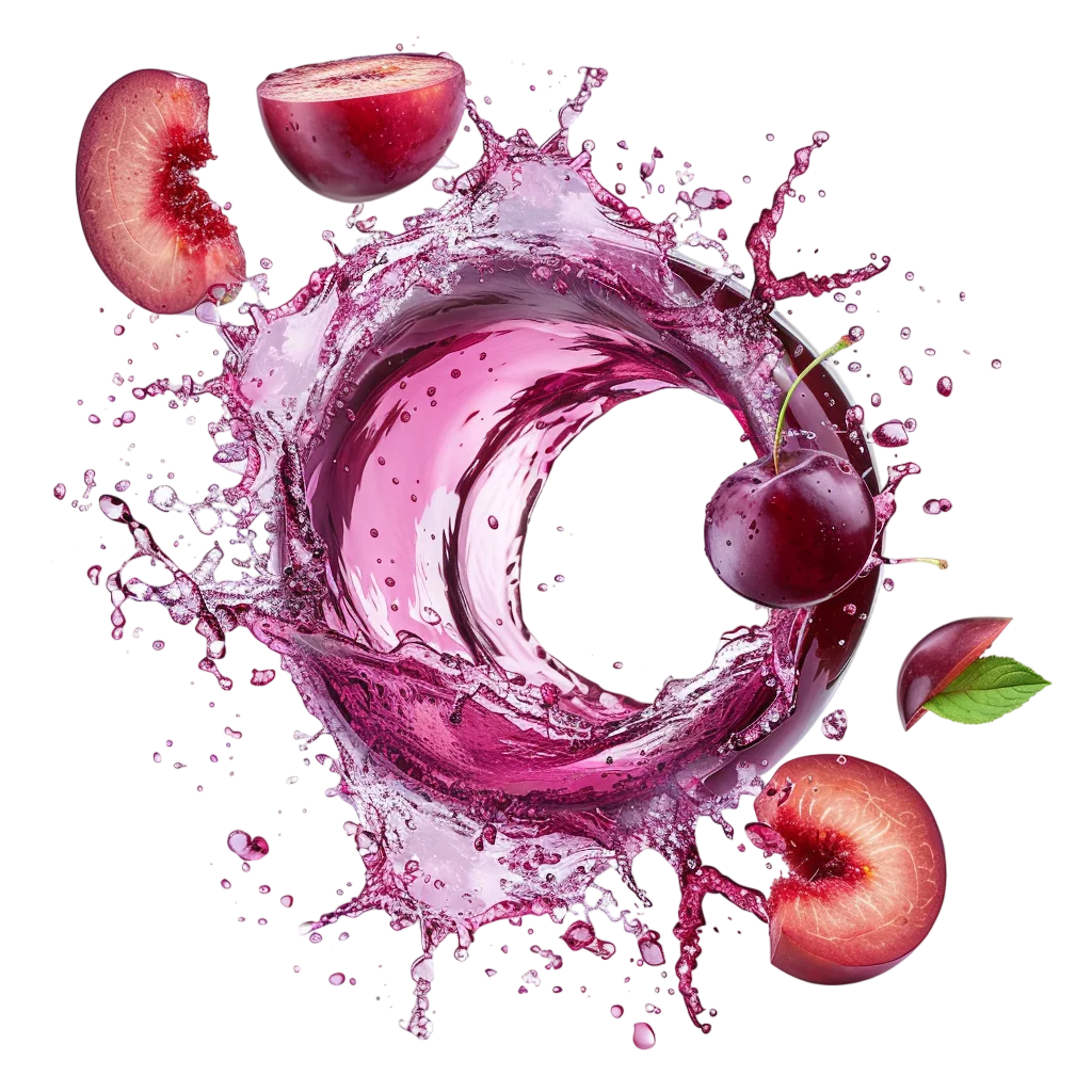 Plum Juice Splash Ring with Fruit | Free PNG