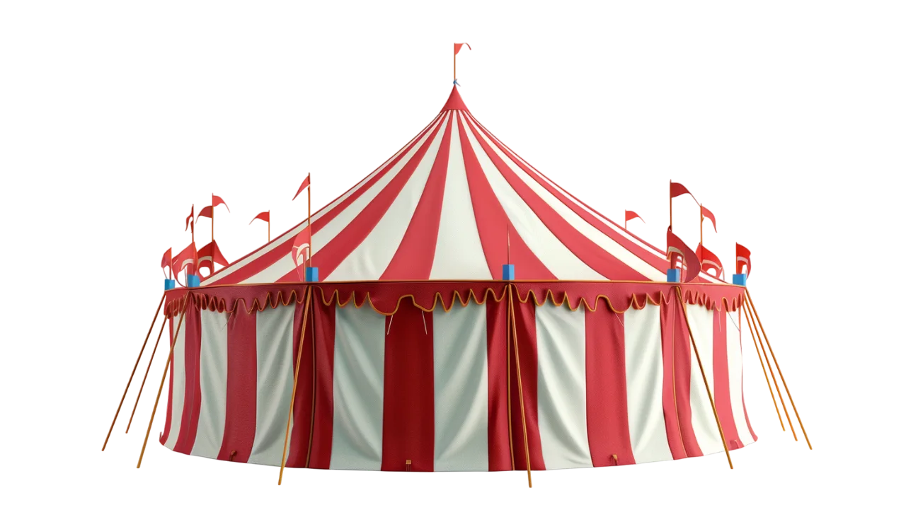 Red and White Circus Tent Free PNG