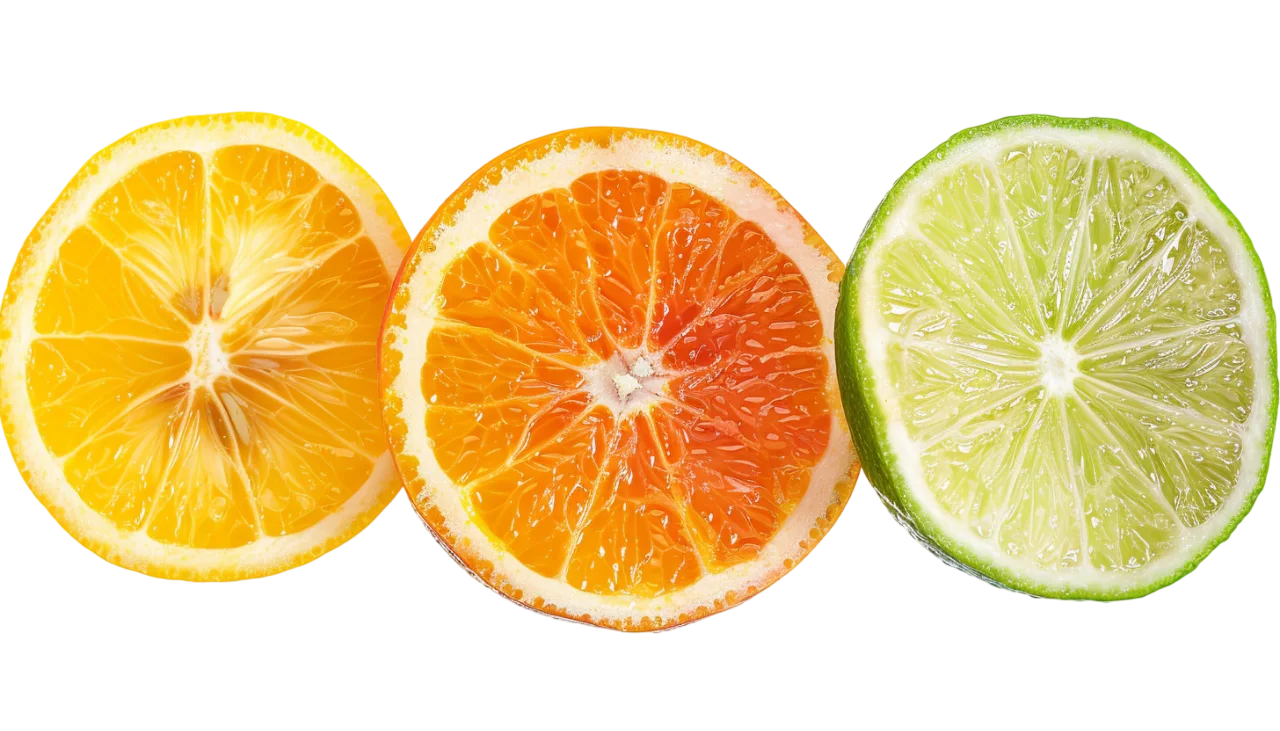 Yellow Citrus, Orange, and Lime Slices Free PNG