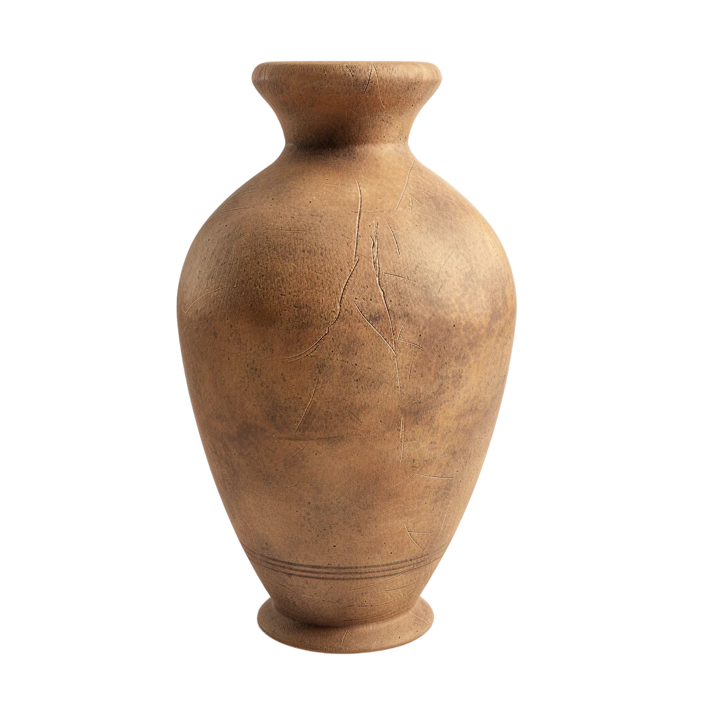 Weathered Brown Earthenware Pot - Free PNG