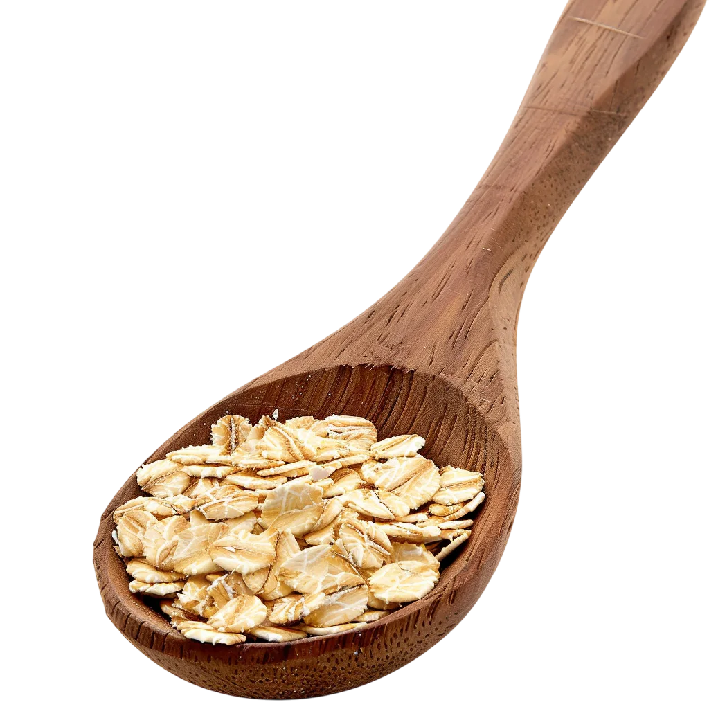 Rolled Oats in a Wooden Spoon Free PNG