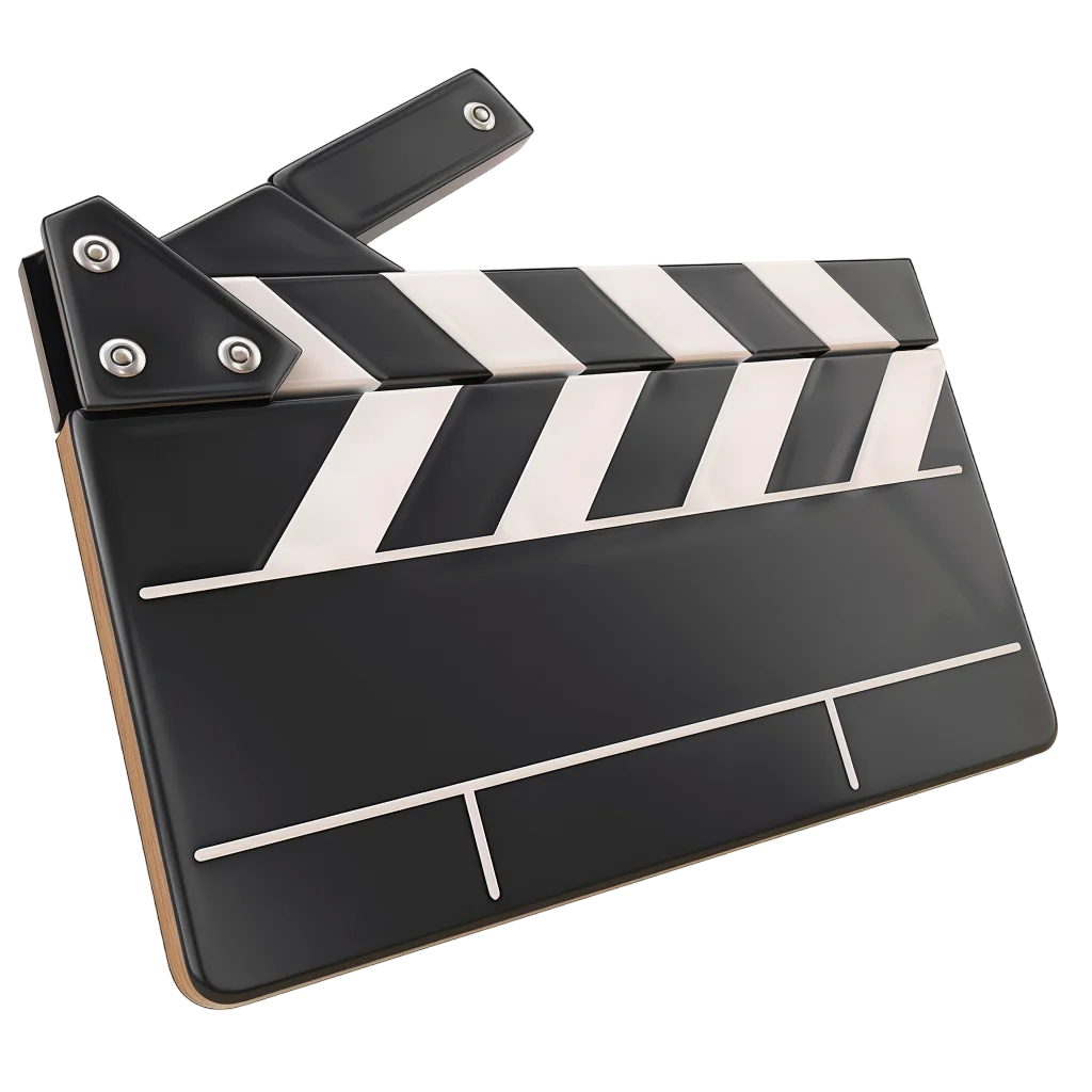 Black and White Film Clapperboard Free PNG
