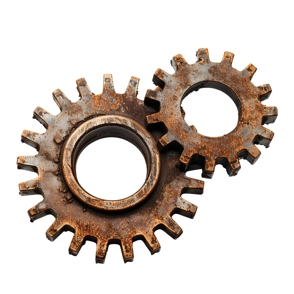Two Rusty Metal Gears Free PNG